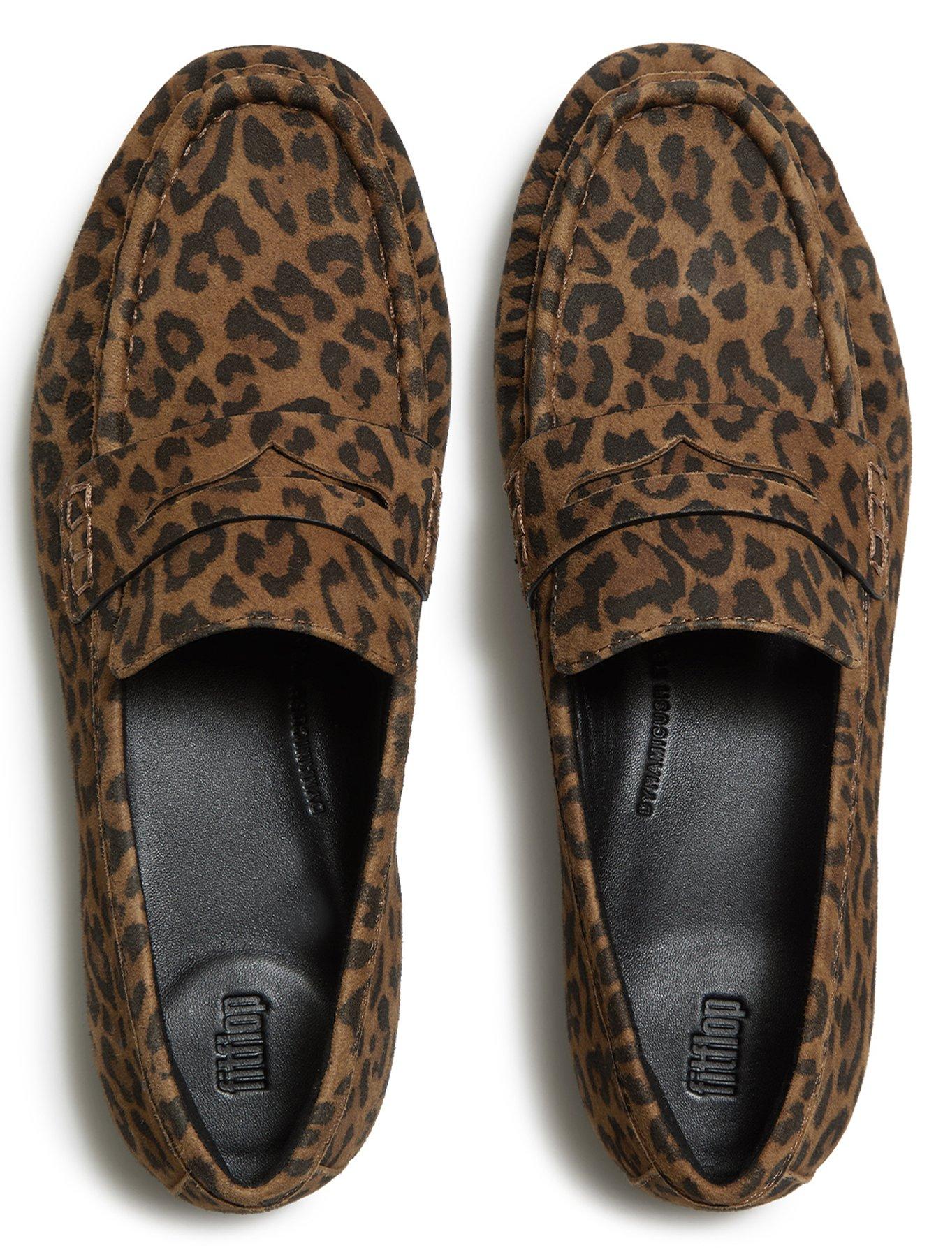 Image 5 of 5 of FitFlop DELICATO SUEDE LEOPARD LOAFERS