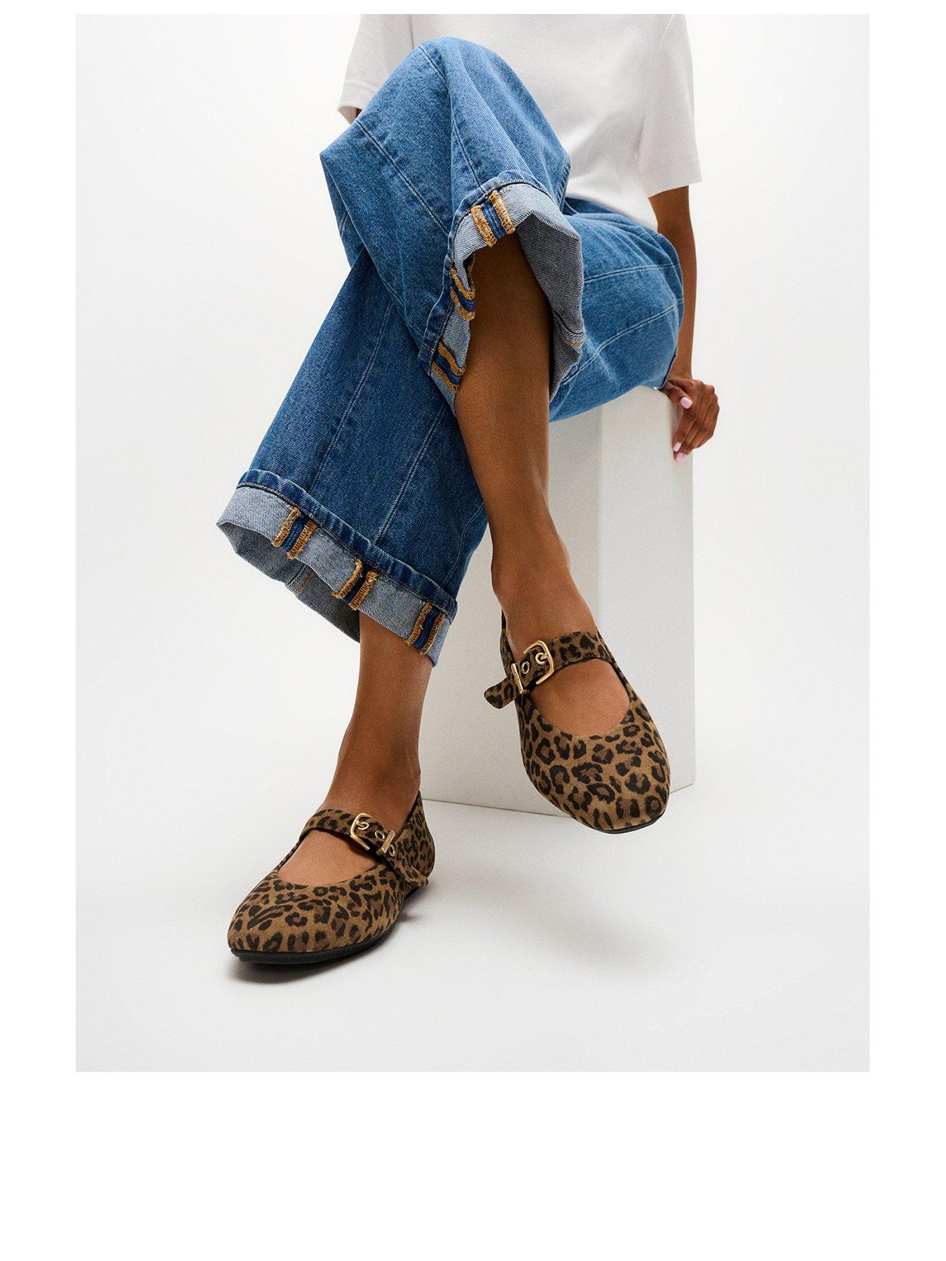 Image 2 of 6 of FitFlop Womens Delicato Leopard-Print Suede Mary Janes - Multi