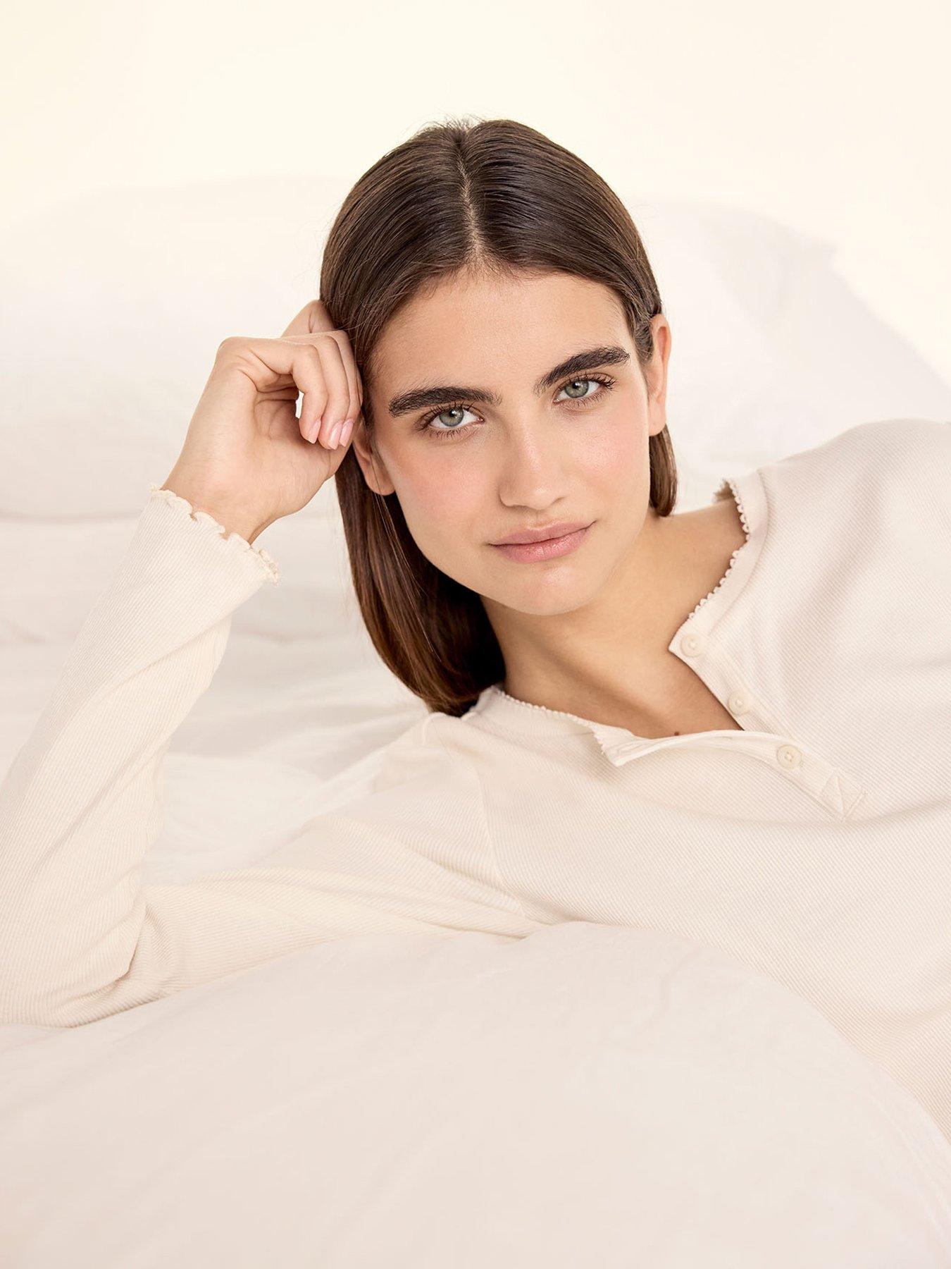 Image 6 of 6 of CHELSEA PEERS Pointelle &amp;&nbsp;Cotton Bohemian Leopard Print Short Pyjama Set - Off White