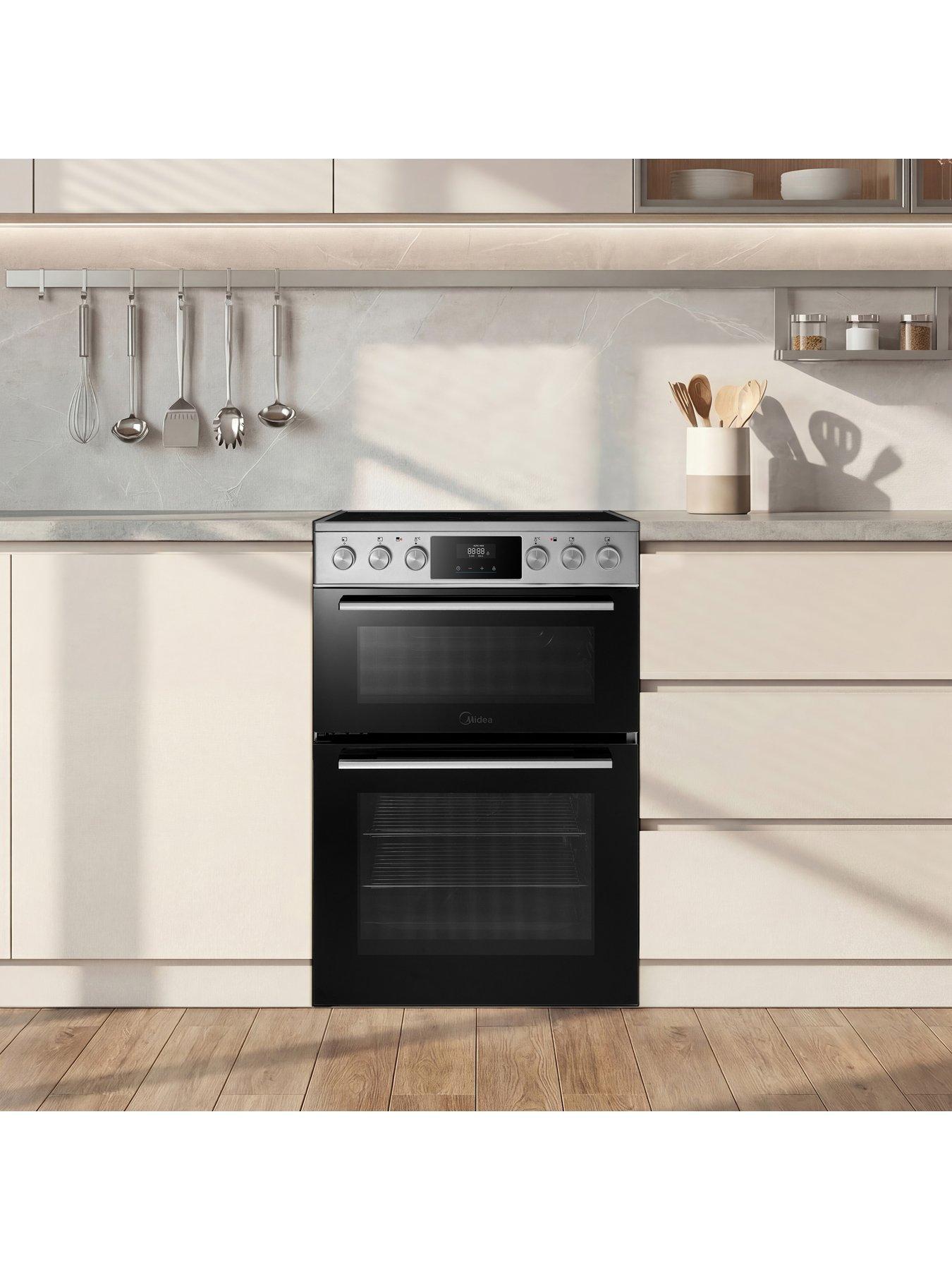 Image 2 of 7 of Midea MFO24EME4R118-SS 60cm Double Oven Freestanding Cooker With Ceramic Hob - Stainless Steel