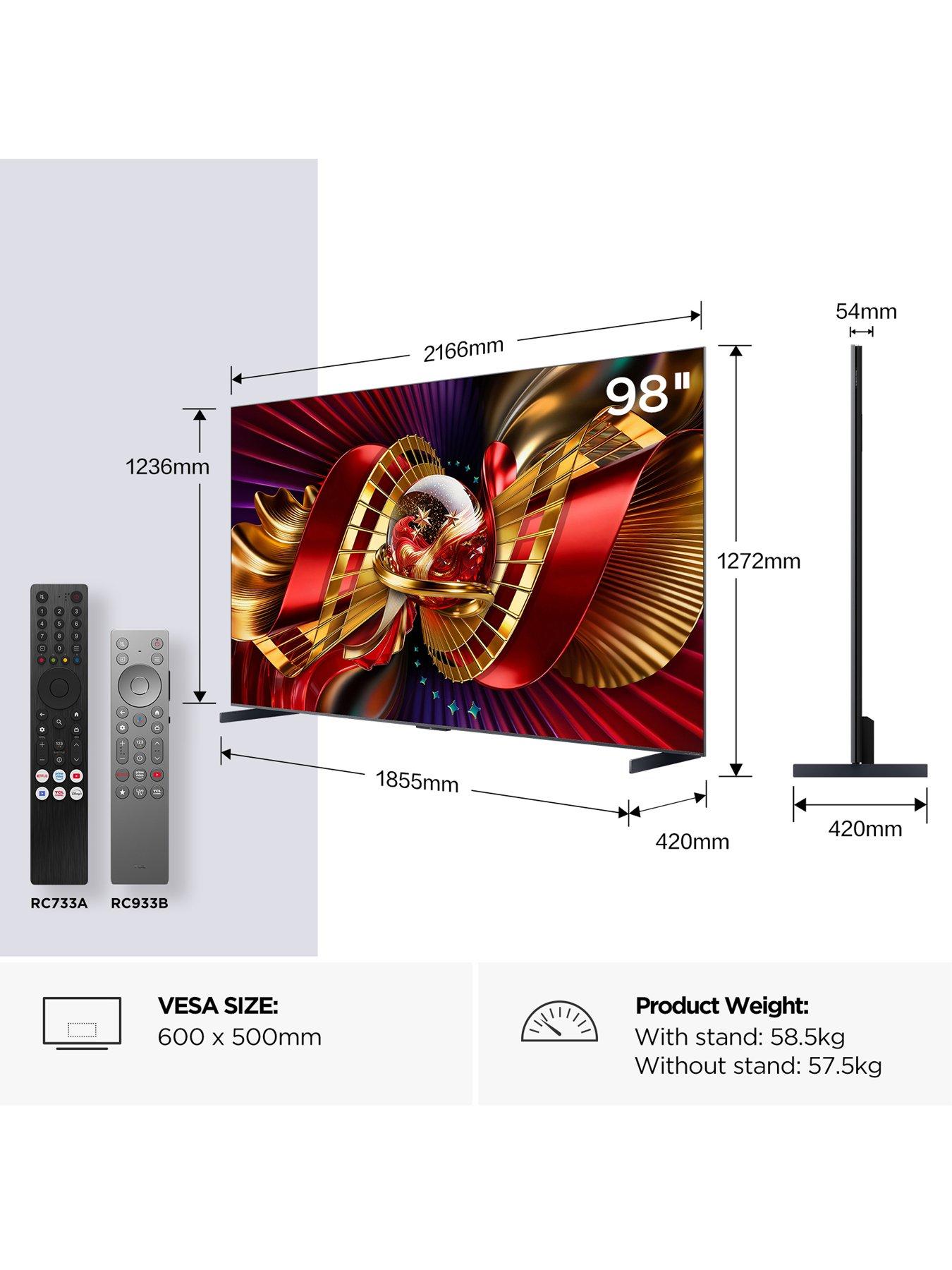 Image 2 of 7 of TCL 98C8L-UK, 98" 4K Premium SQD Mini LED 144Hz TV