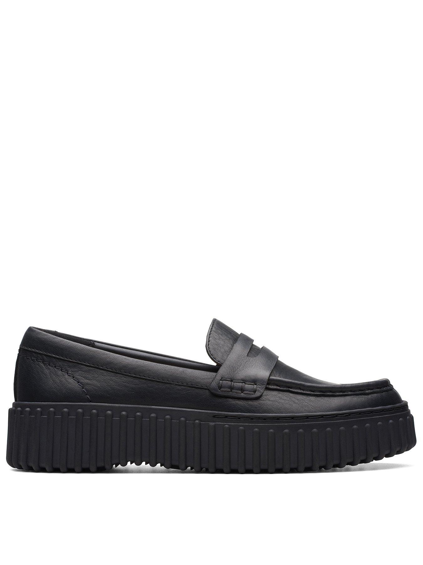 Clarks Black Leather Torhill Penny Loafer