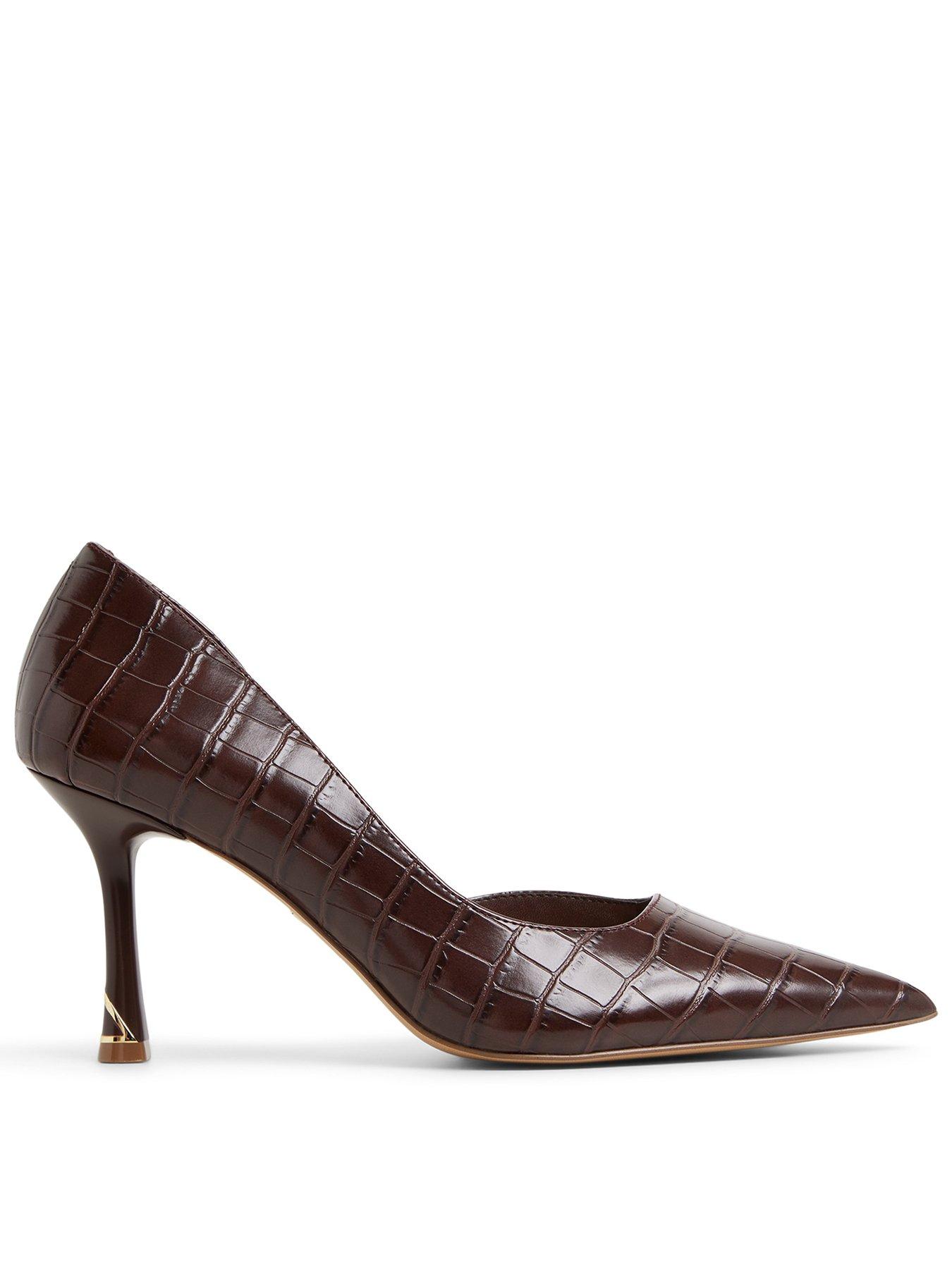 Aldo Livianna Pointed Toe Stiletto Heel Court Shoes - Brown