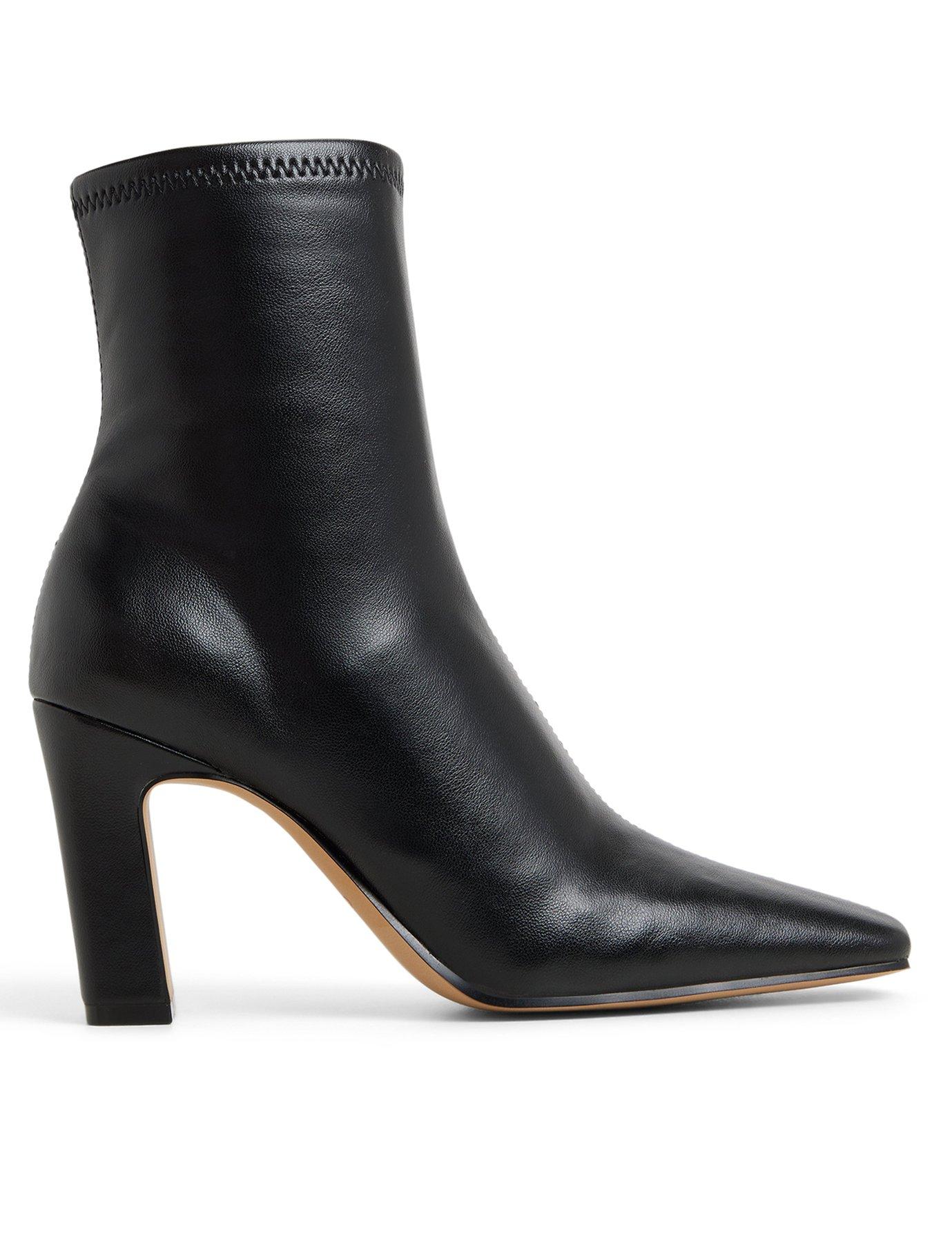 Aldo Cybele Pointed Toe Block Heel Ankle Boots - Black