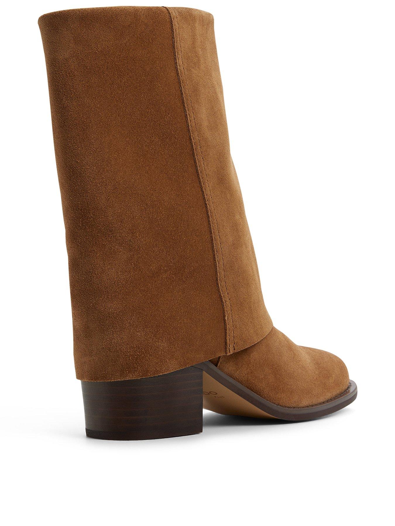 Image 3 of 4 of Aldo Nolya Leather Mid-Calf Block Heel Boots - Brown