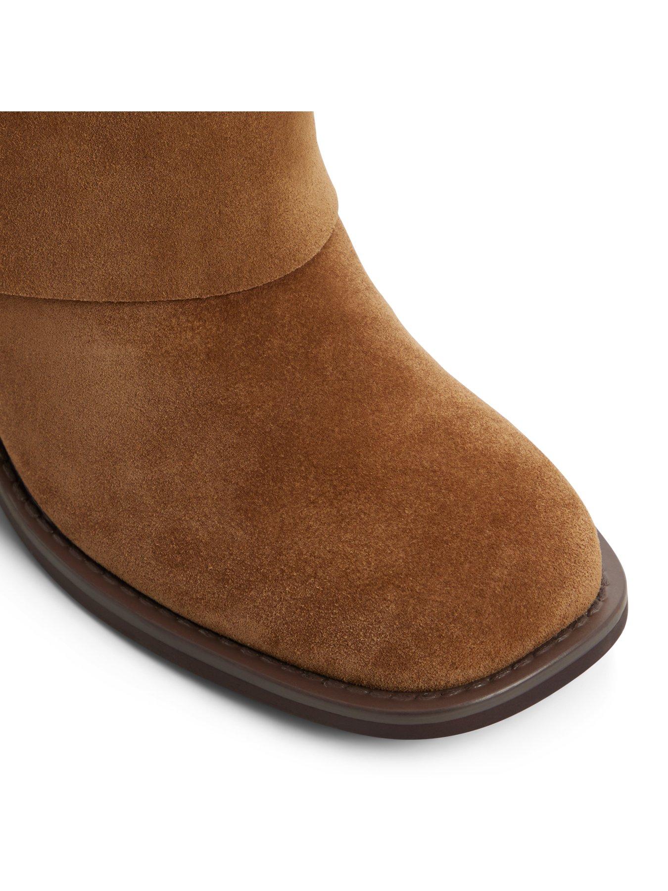 Image 4 of 4 of Aldo Nolya Leather Mid-Calf Block Heel Boots - Brown