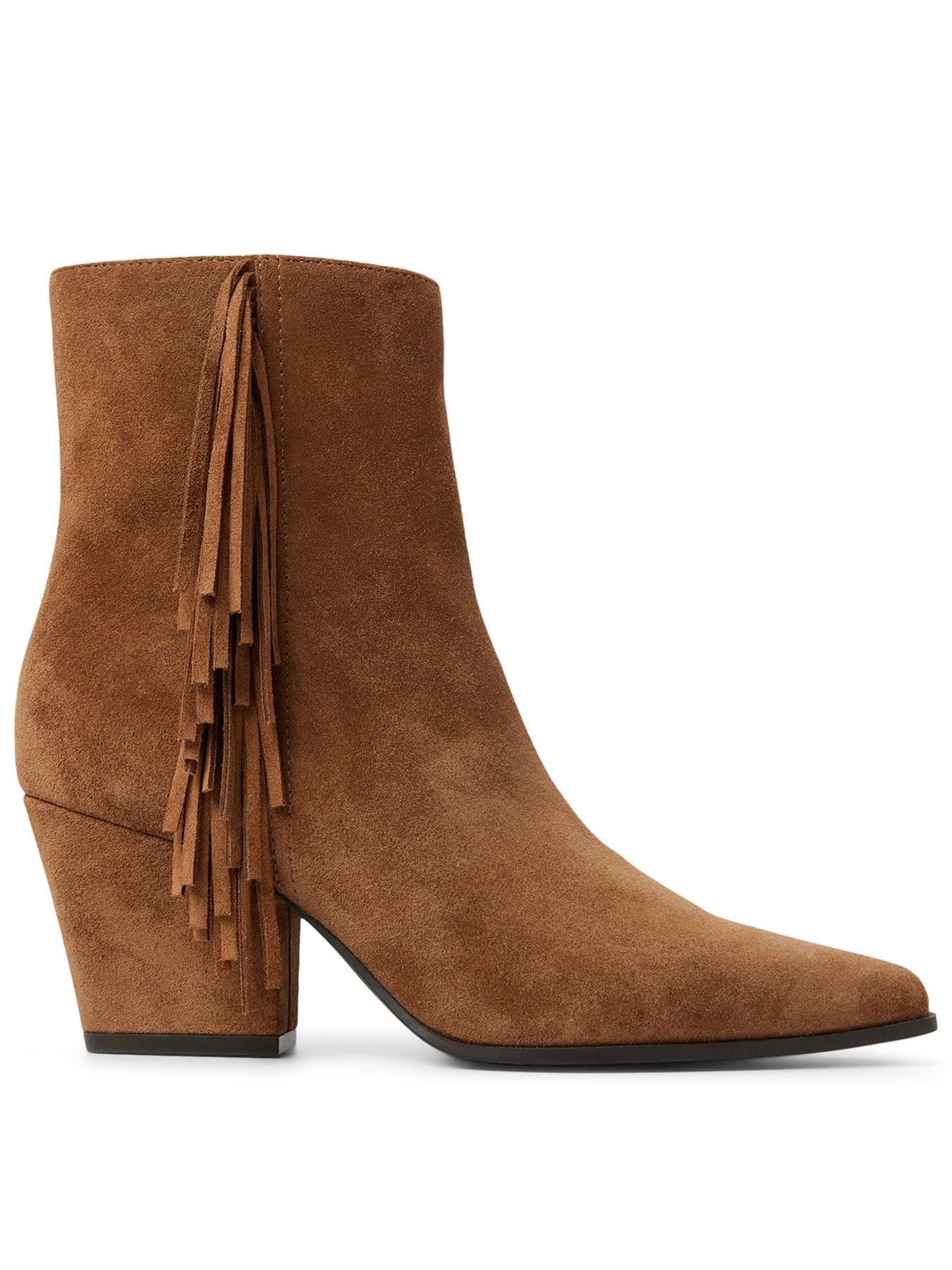 Aldo Shaniah Leather Ankle Boots - Brown