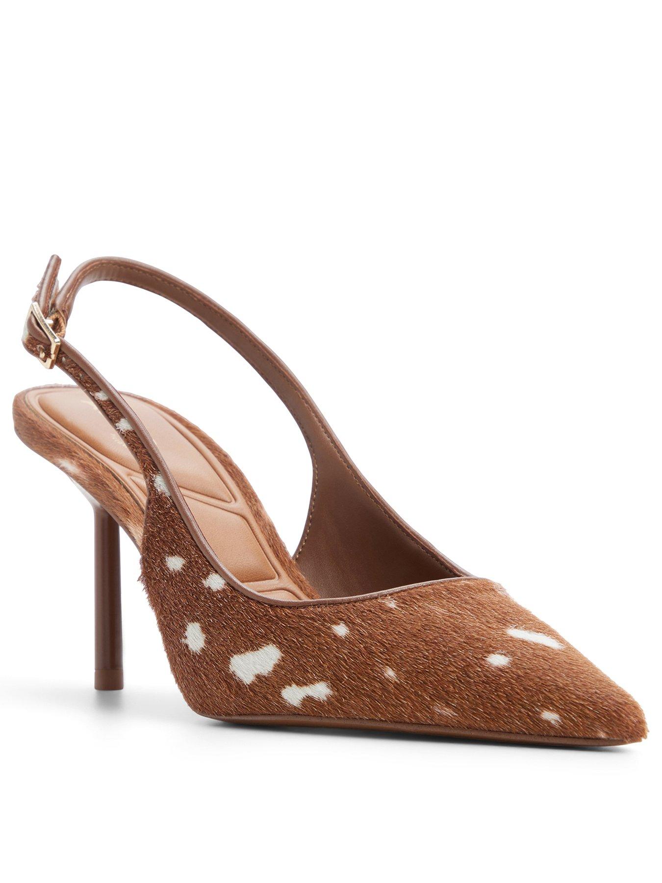 Image 2 of 6 of Aldo Seralina Pony Hair Bambi Print Sling Back Heel - Brown