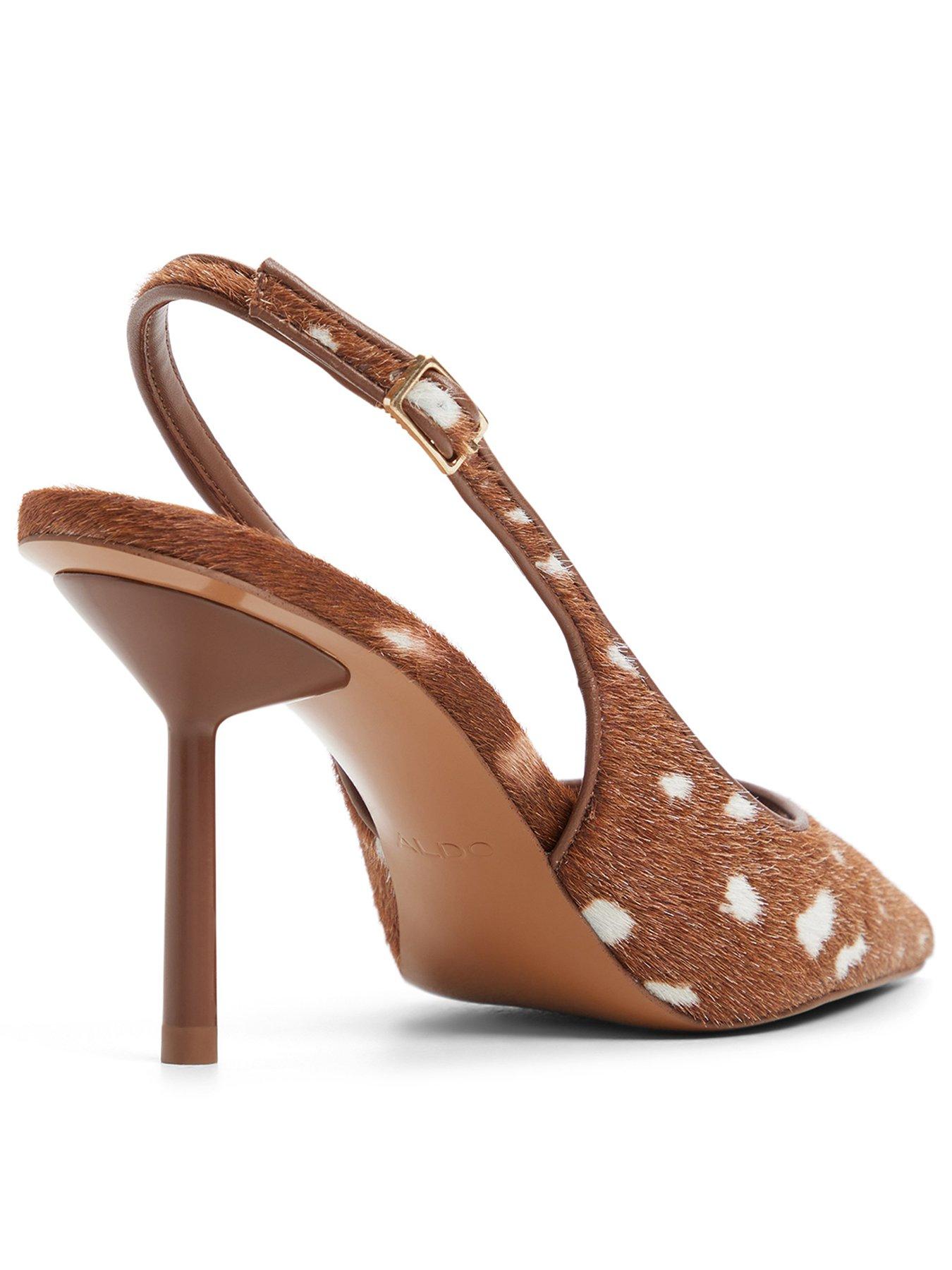 Image 3 of 6 of Aldo Seralina Pony Hair Bambi Print Sling Back Heel - Brown