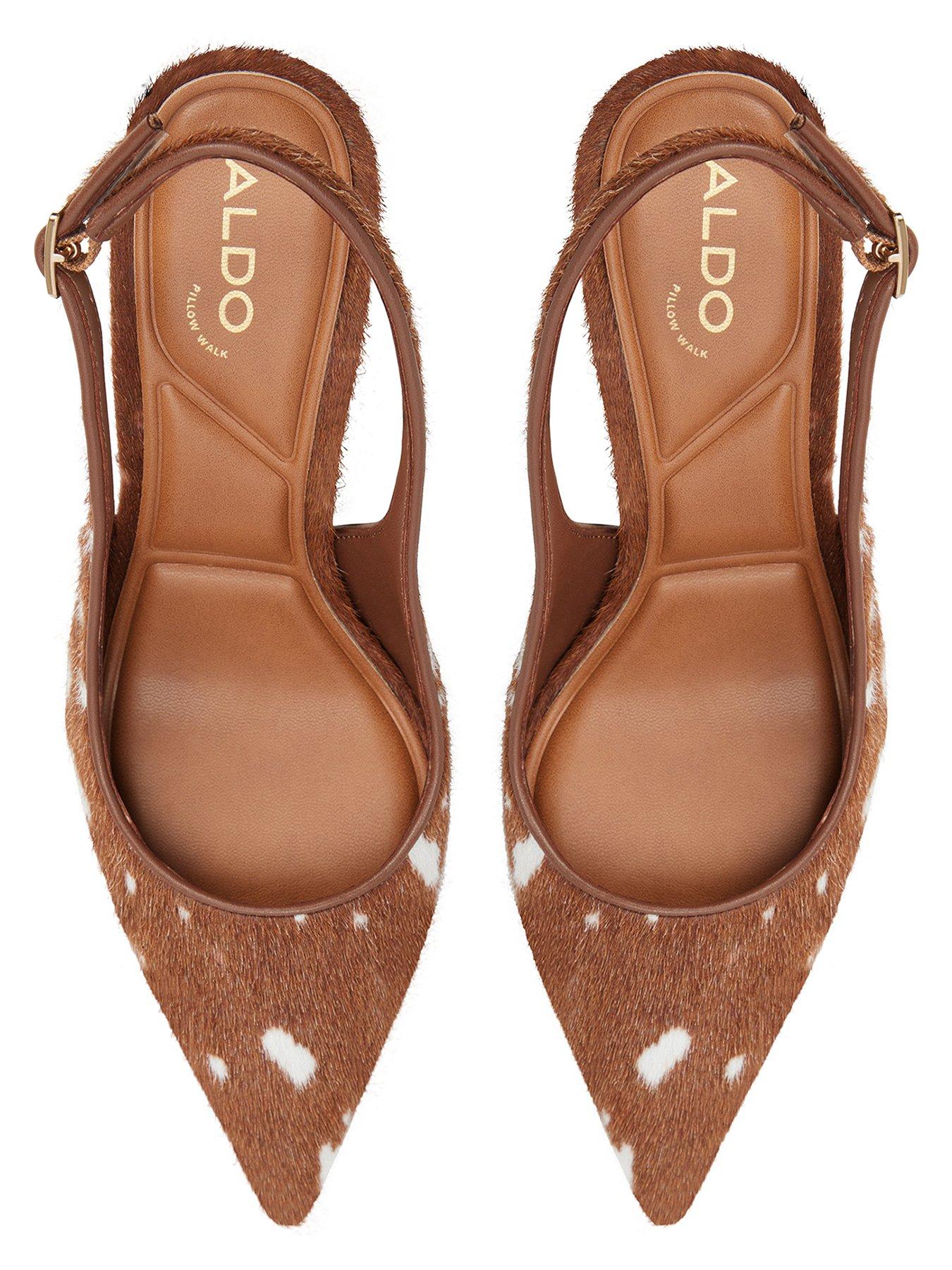 Image 4 of 6 of Aldo Seralina Pony Hair Bambi Print Sling Back Heel - Brown