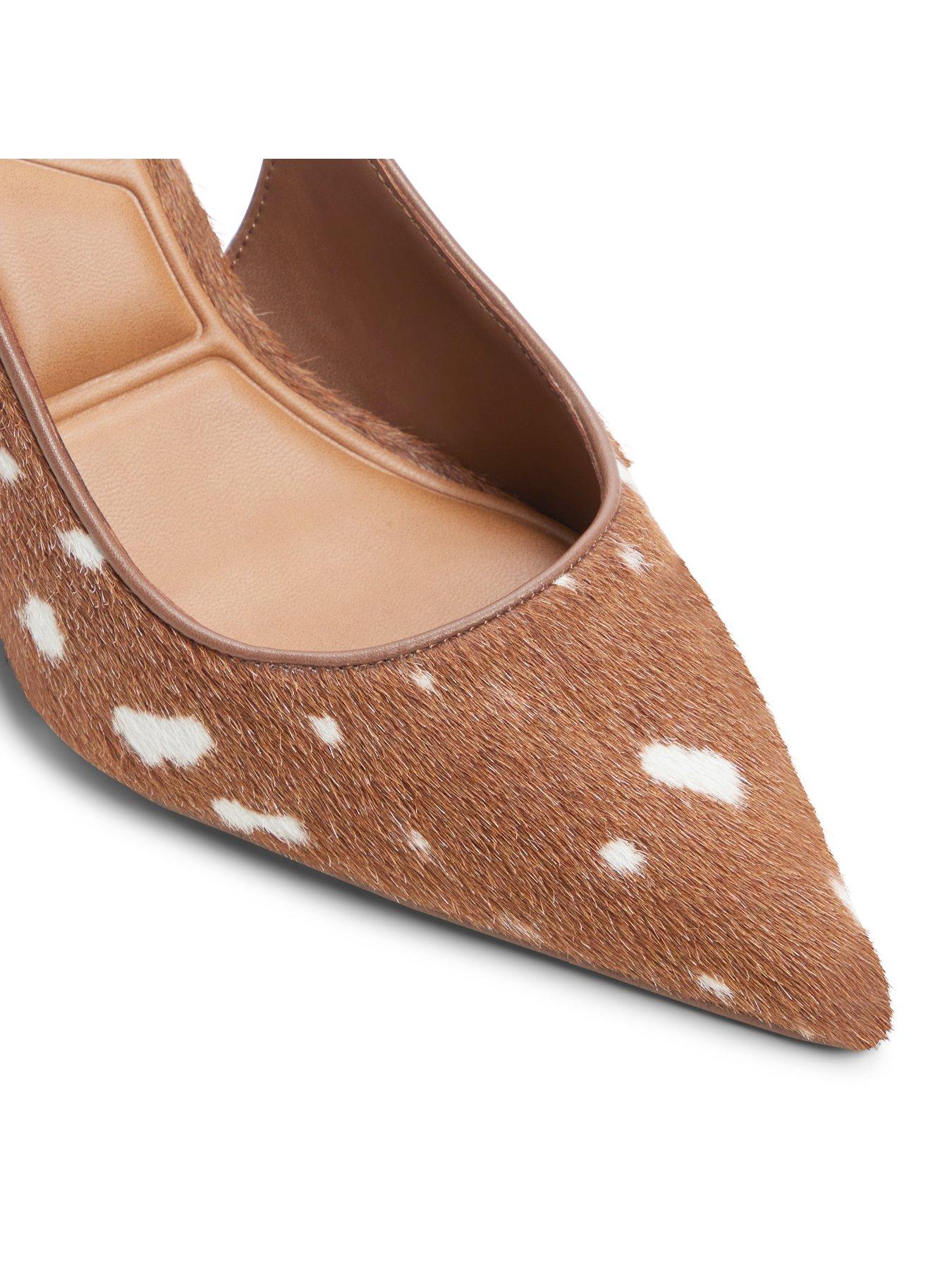 Image 6 of 6 of Aldo Seralina Pony Hair Bambi Print Sling Back Heel - Brown