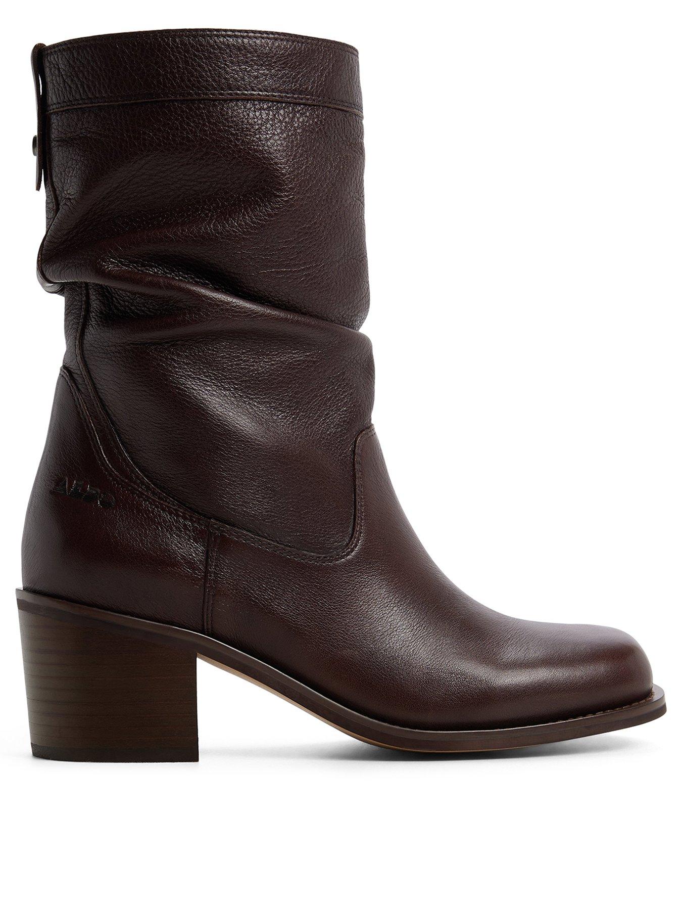 Image 1 of 5 of Aldo Women's Haverly Slouch Pillow Walk Block Heel Ankle Boots - Brown