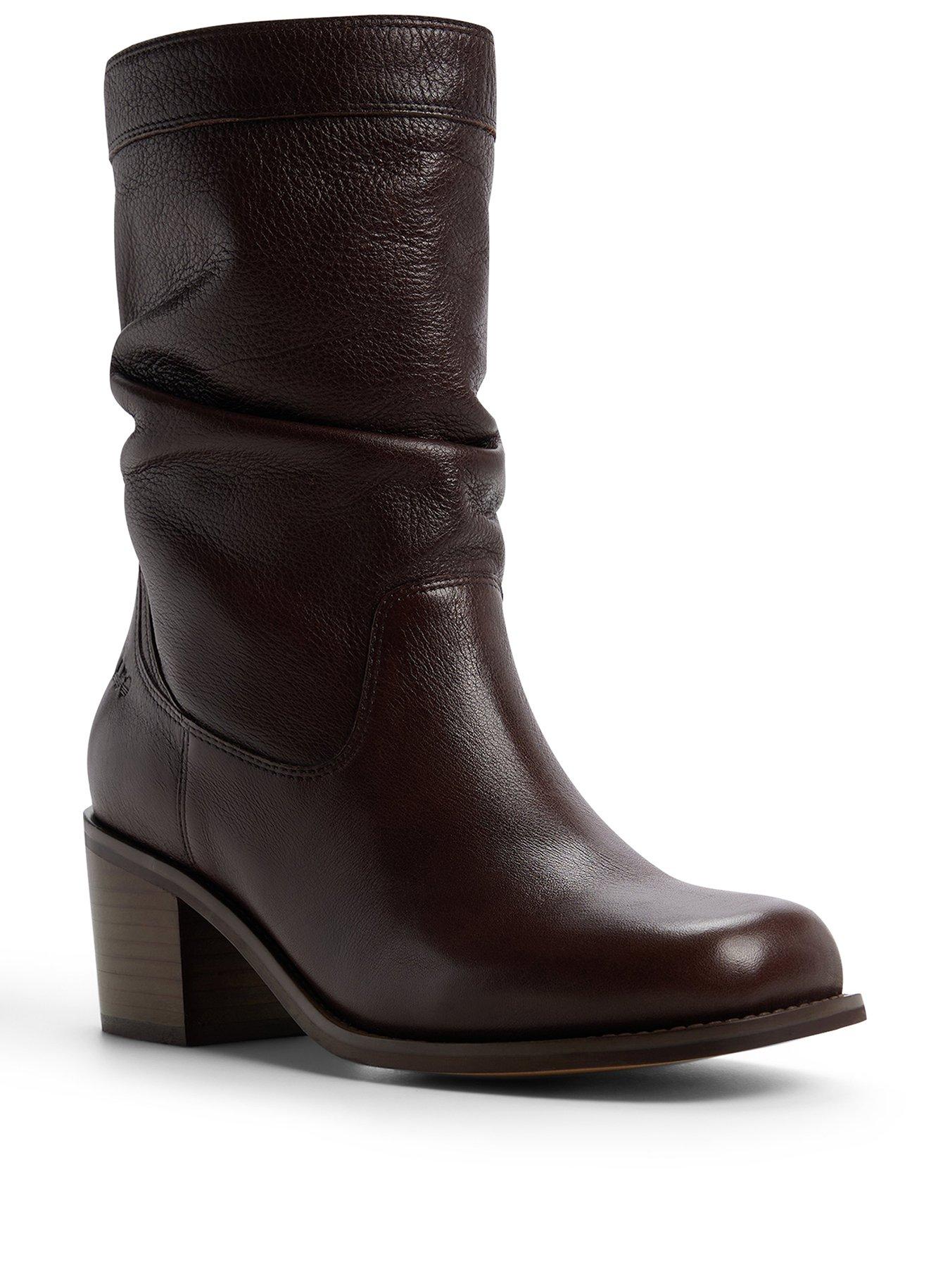 Image 2 of 5 of Aldo Women's Haverly Slouch Pillow Walk Block Heel Ankle Boots - Brown