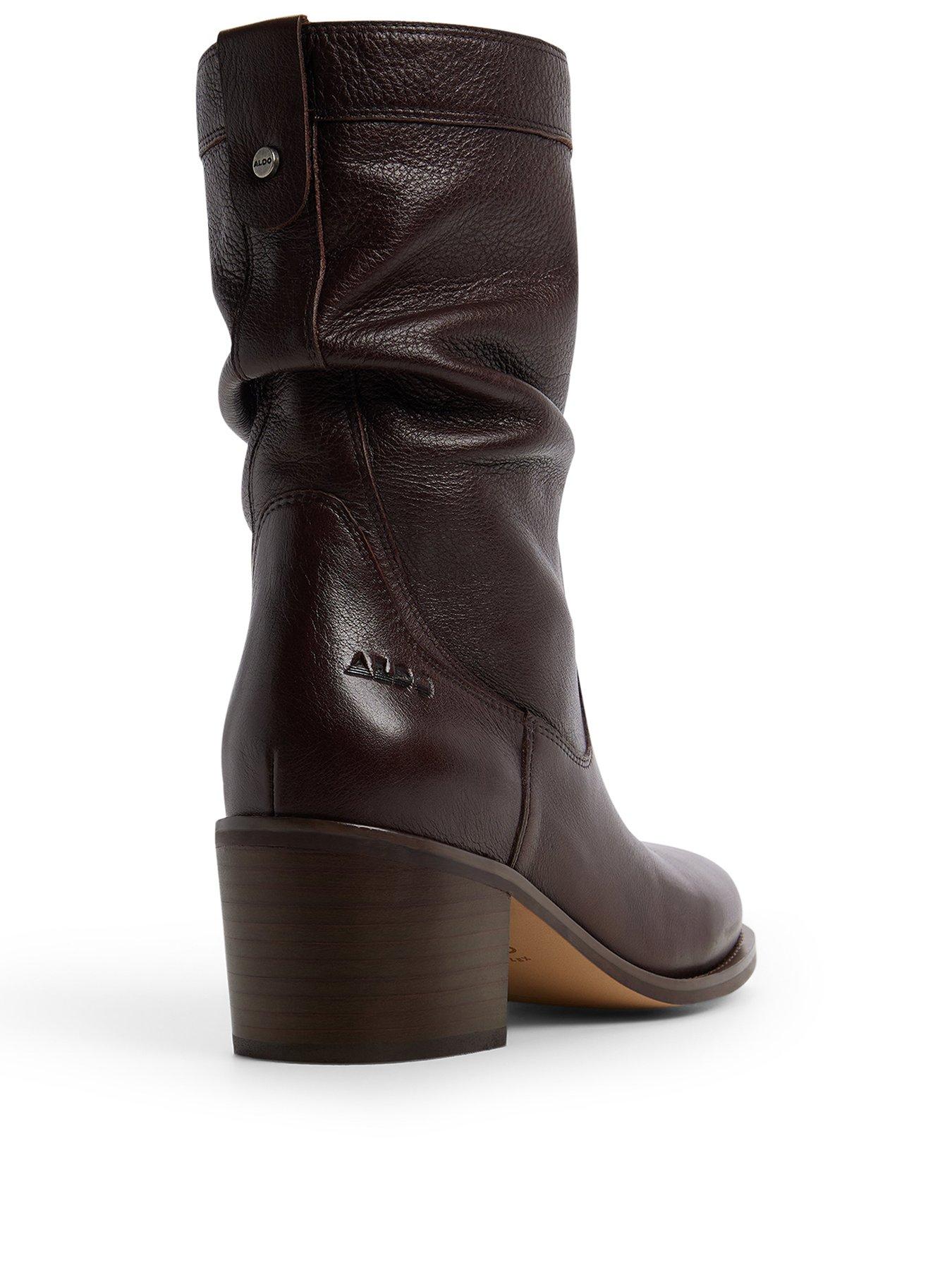 Image 3 of 5 of Aldo Women's Haverly Slouch Pillow Walk Block Heel Ankle Boots - Brown