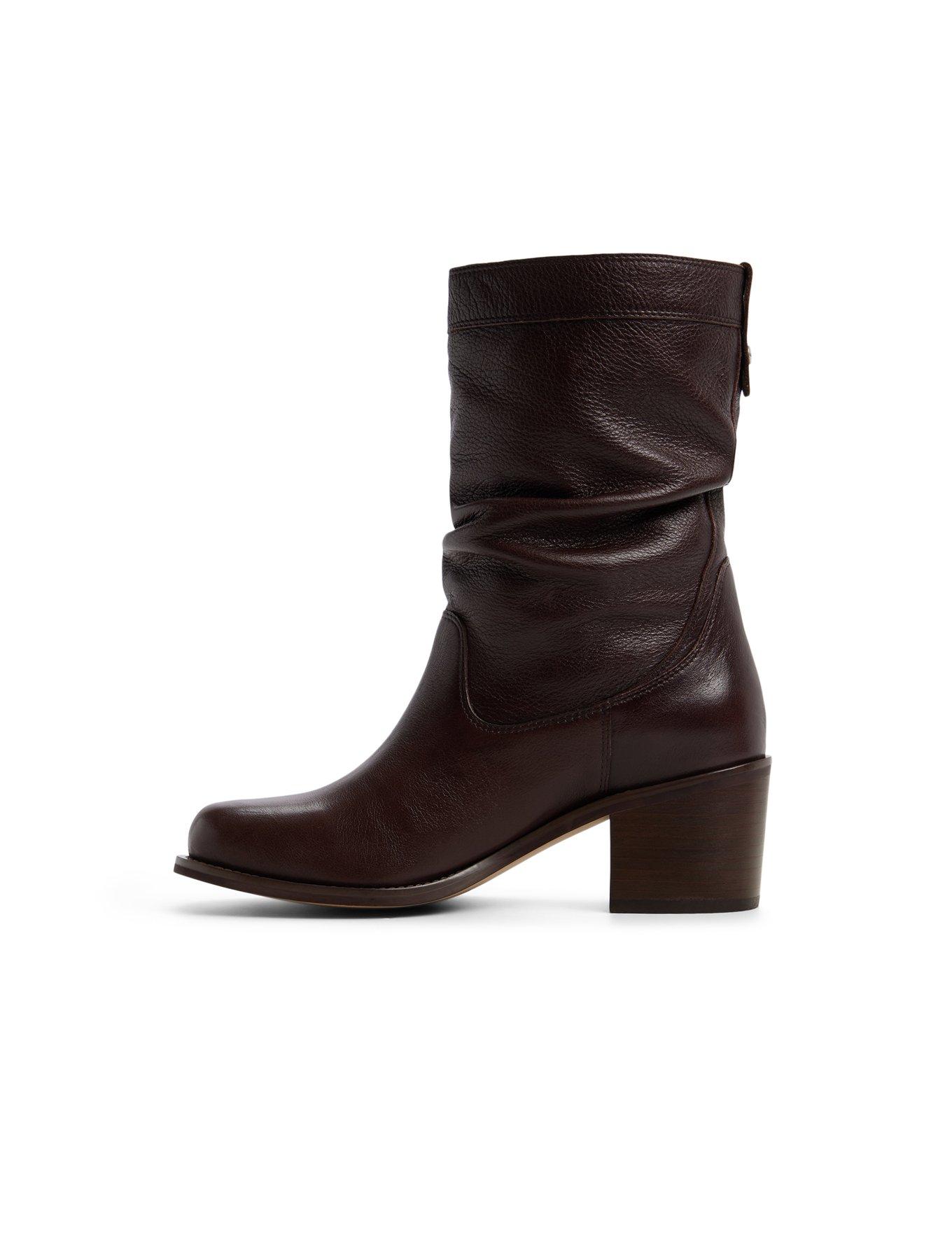 Image 5 of 5 of Aldo Women's Haverly Slouch Pillow Walk Block Heel Ankle Boots - Brown