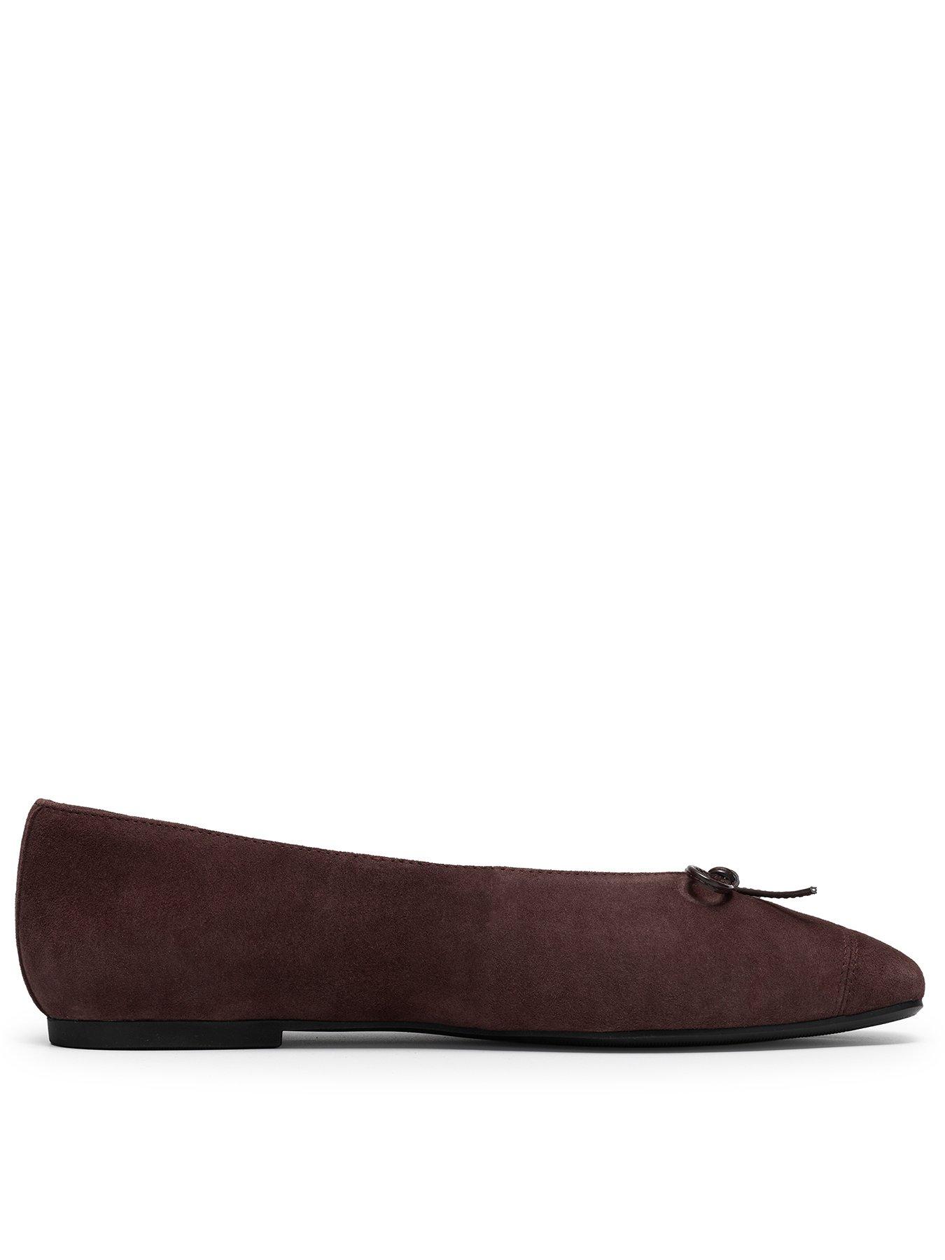 Clarks Befana Bow Ballet Pump - Brown Suede