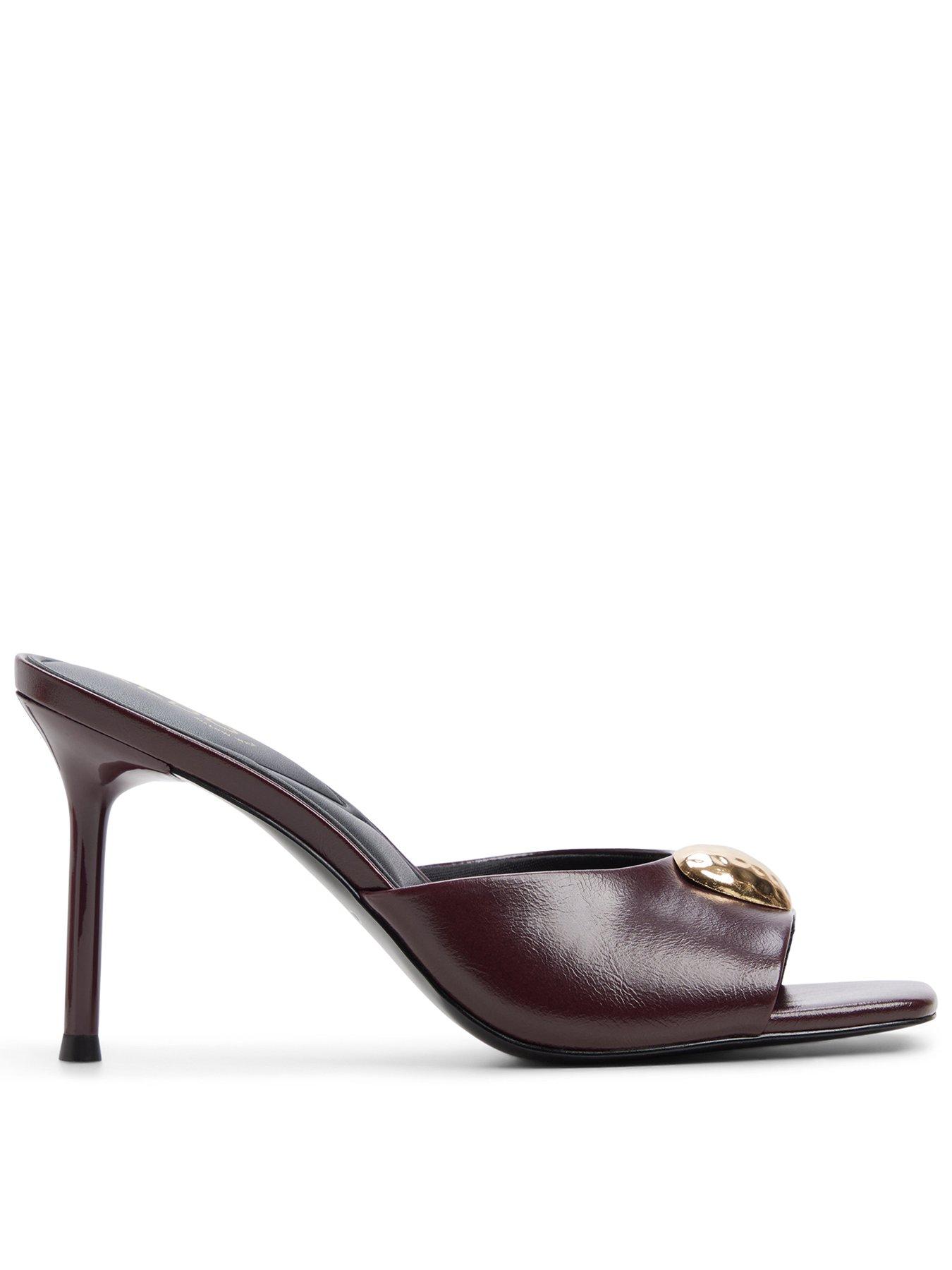 Image 1 of 6 of Aldo Eleona Metal Detail Mule Heel - Red