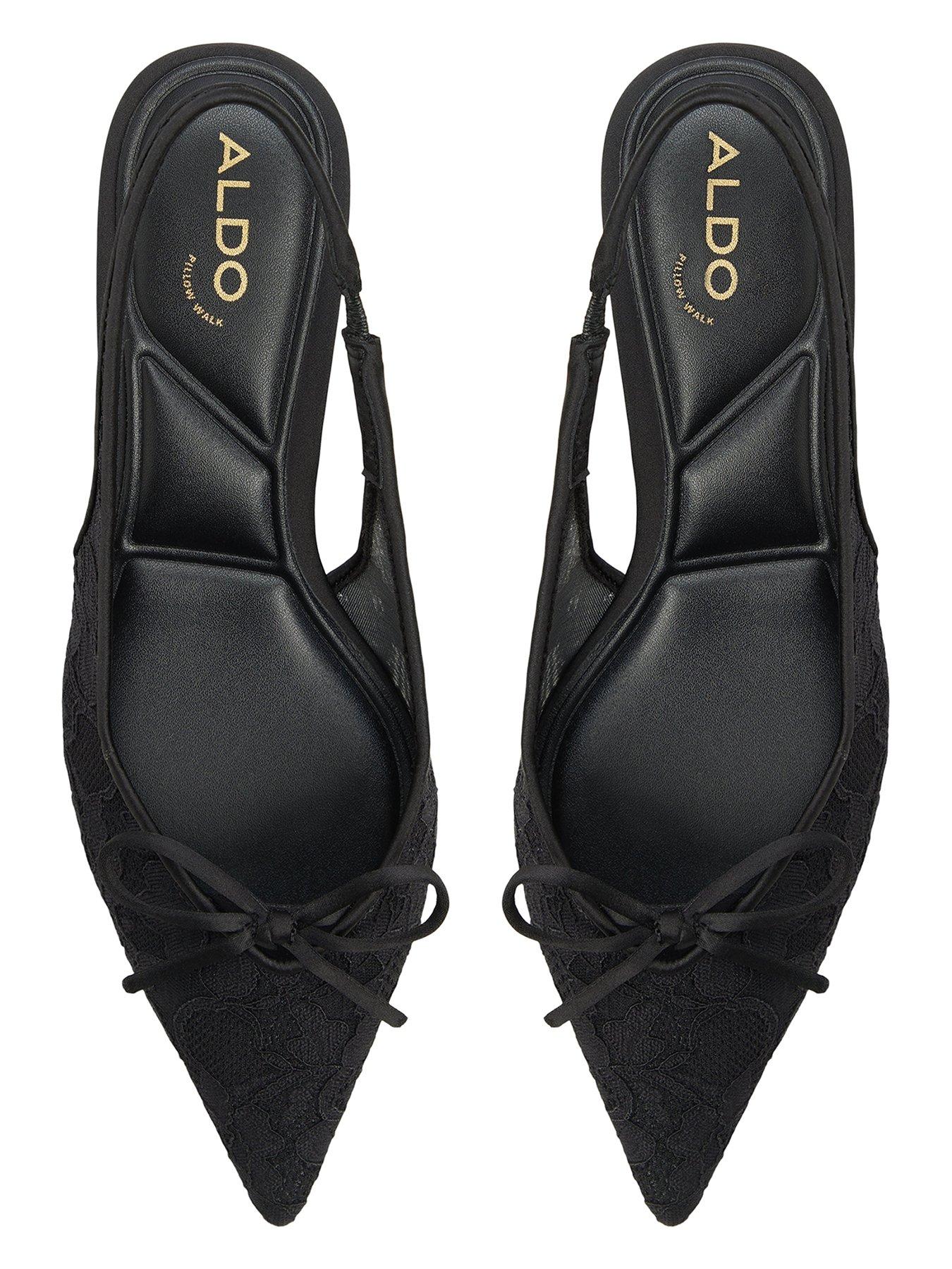 Image 4 of 6 of Aldo Azaro Lace Detail Sling Back Heel - Black