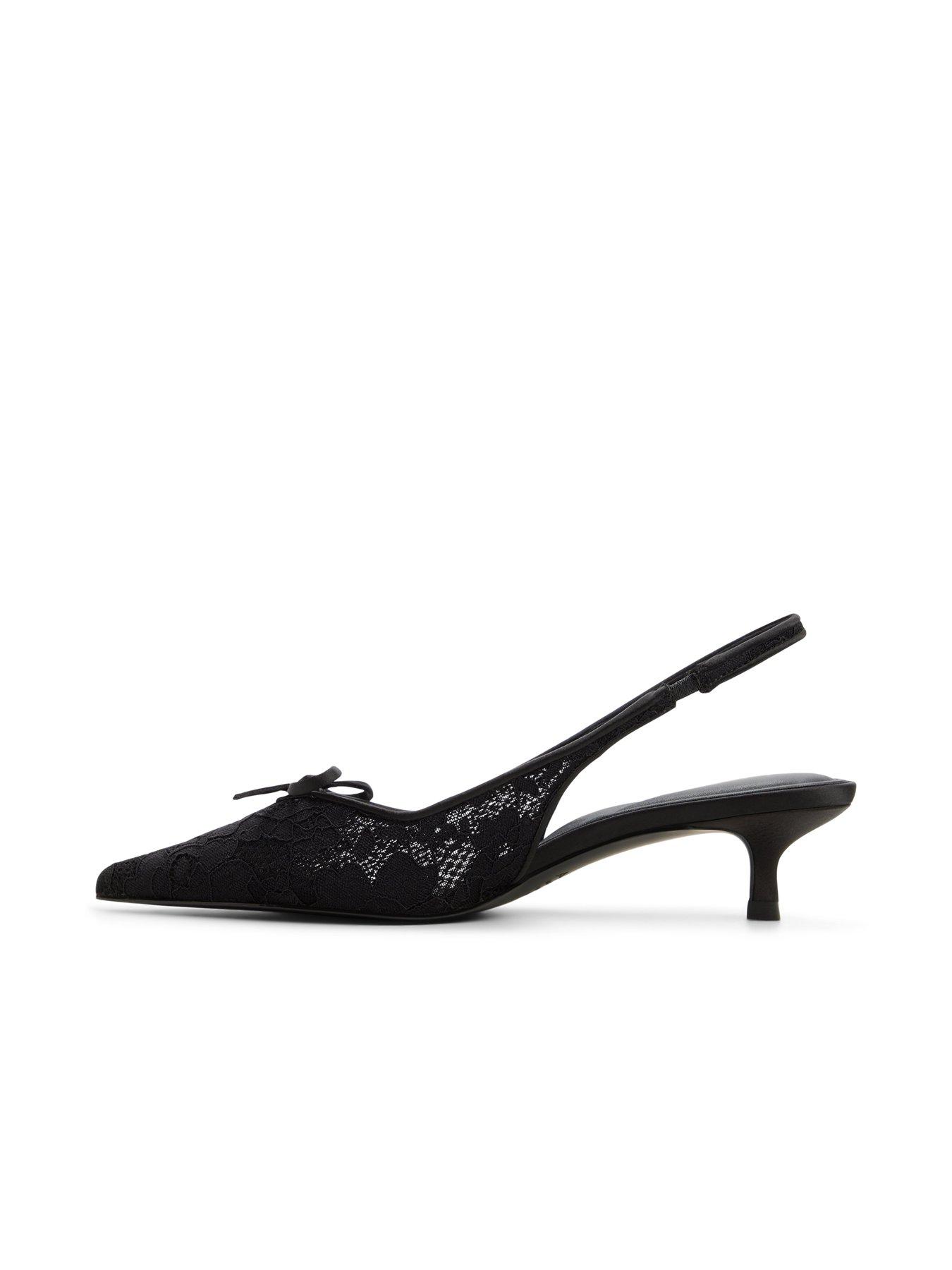 Image 5 of 6 of Aldo Azaro Lace Detail Sling Back Heel - Black