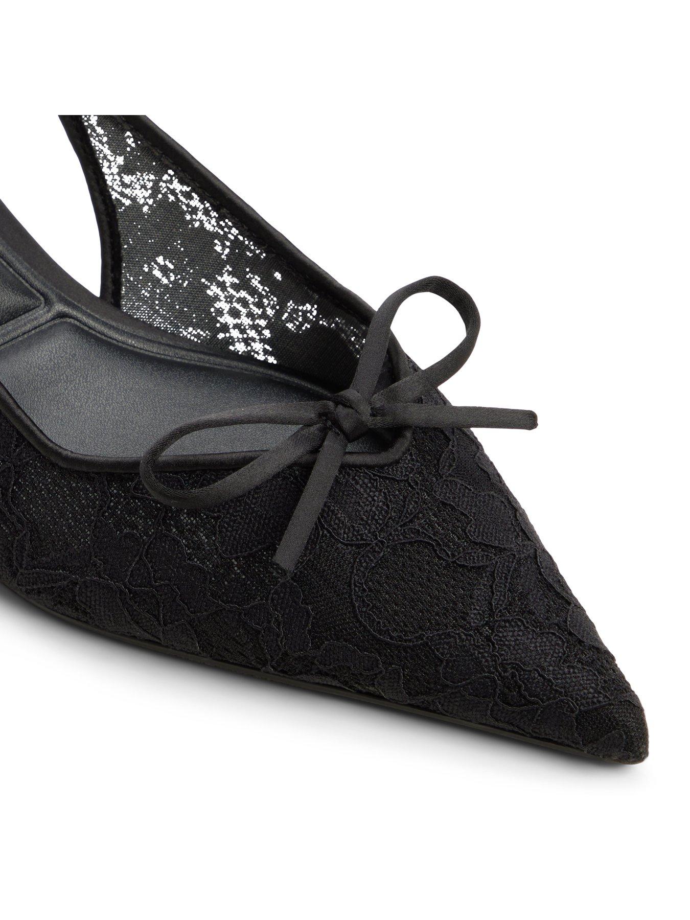 Image 6 of 6 of Aldo Azaro Lace Detail Sling Back Heel - Black