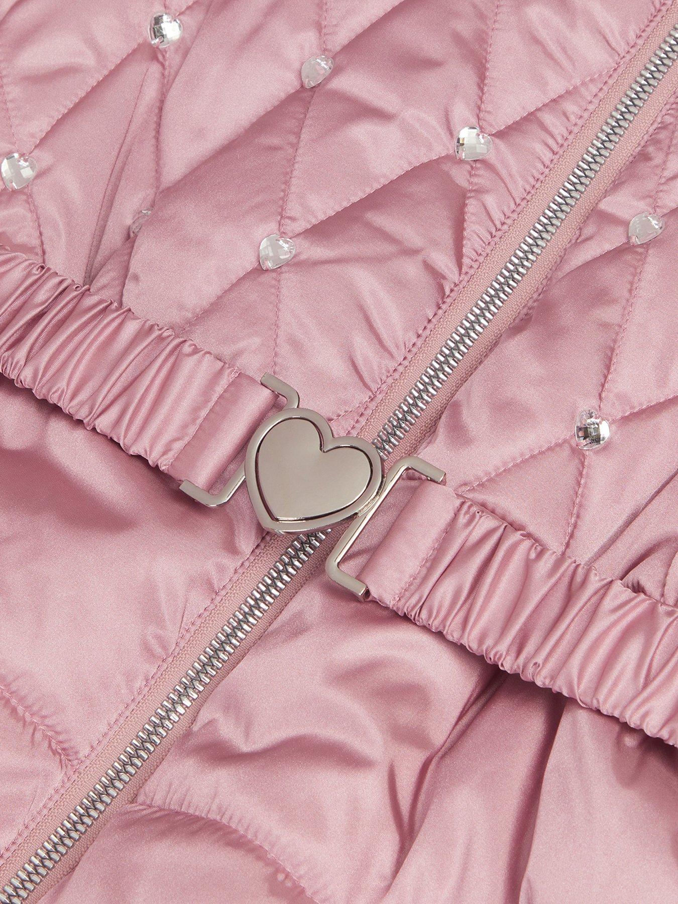 Image 4 of 4 of Monsoon Girls Metallic Diamond Coat - Pink