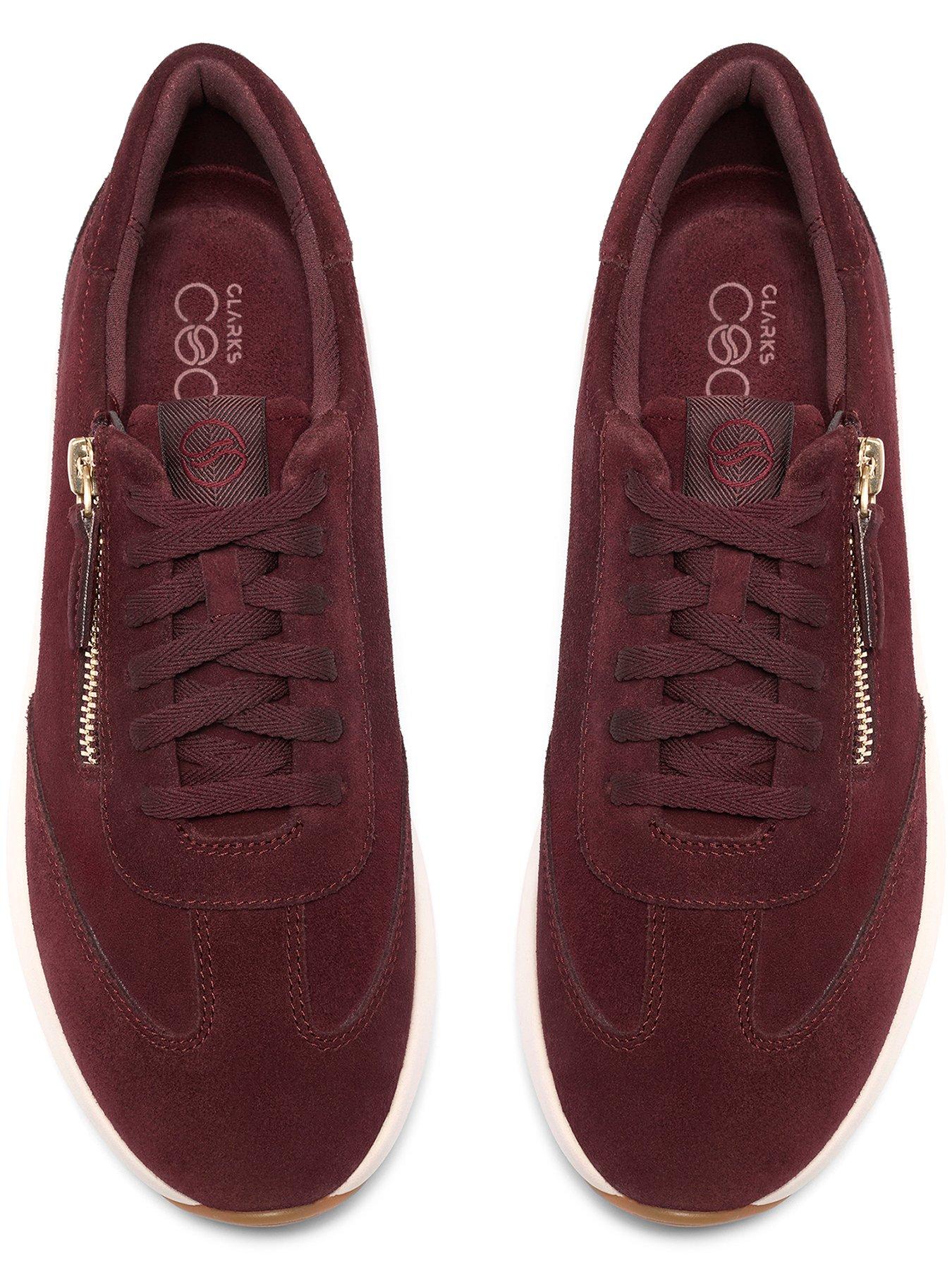 Image 4 of 6 of Clarks Code R Run Burgundy Suede Trainer
