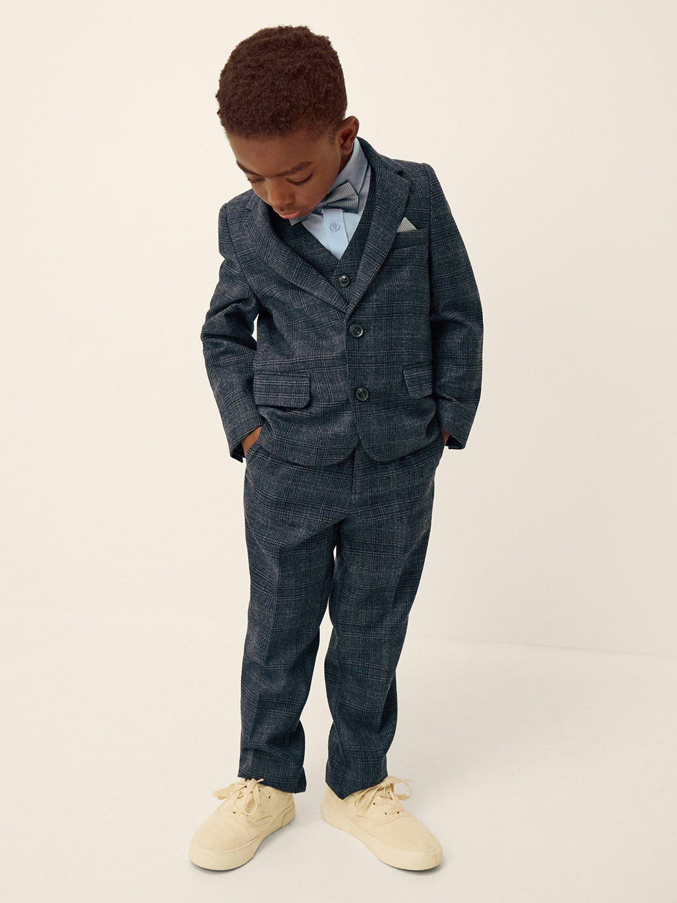 Monsoon Boys Rufus Check Smart Jacket - Grey