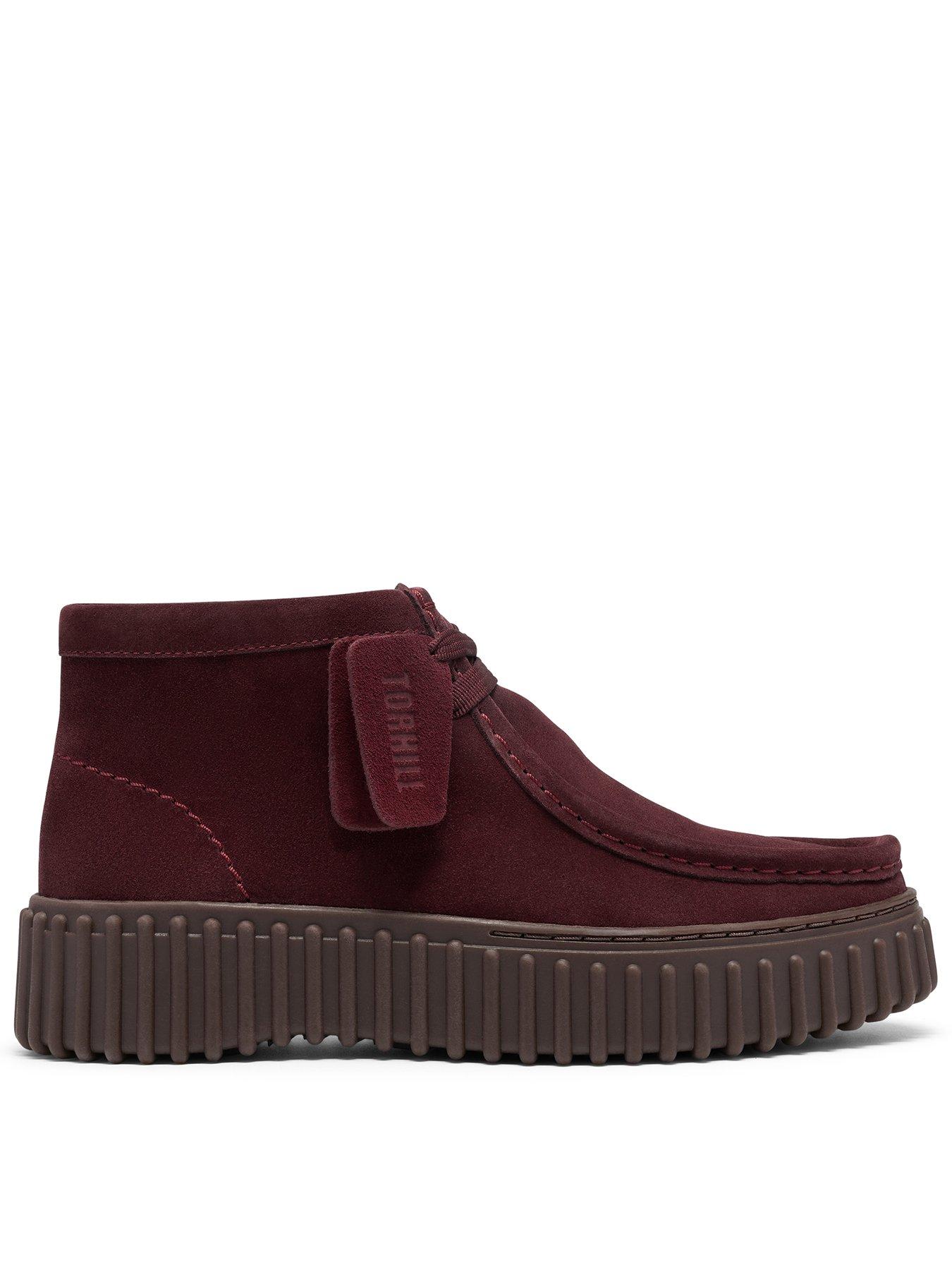 Clarks Burgundy Suede Torhill Moss Boot
