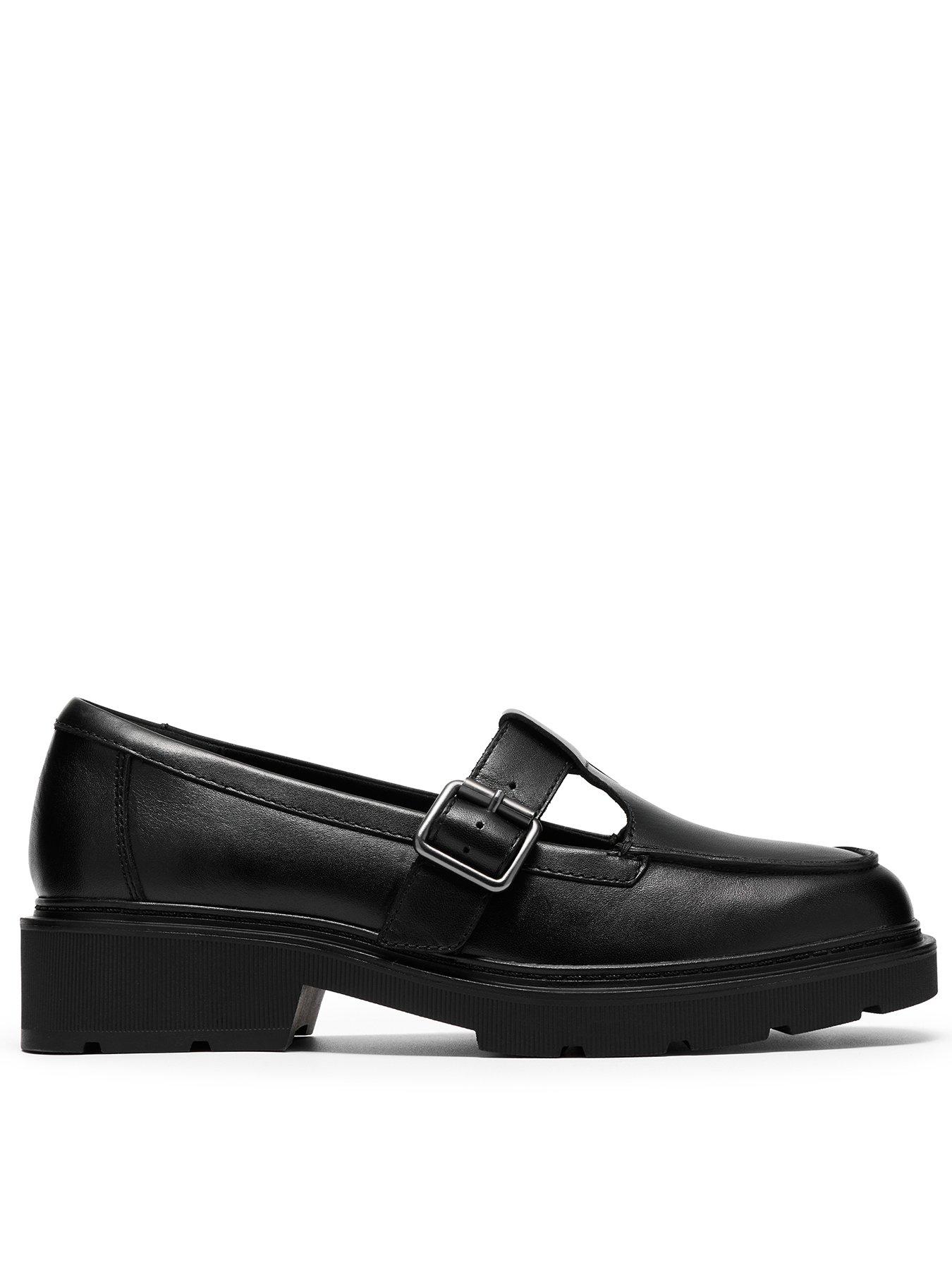 Clarks Lauryl T Bar Black Matt Shoe