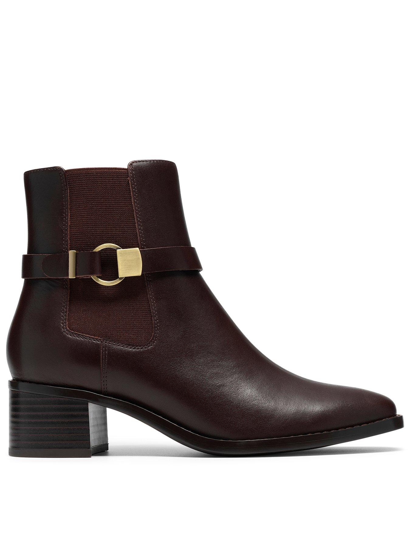 Clarks Wrenn Buckle Dark Brown Leather Boot