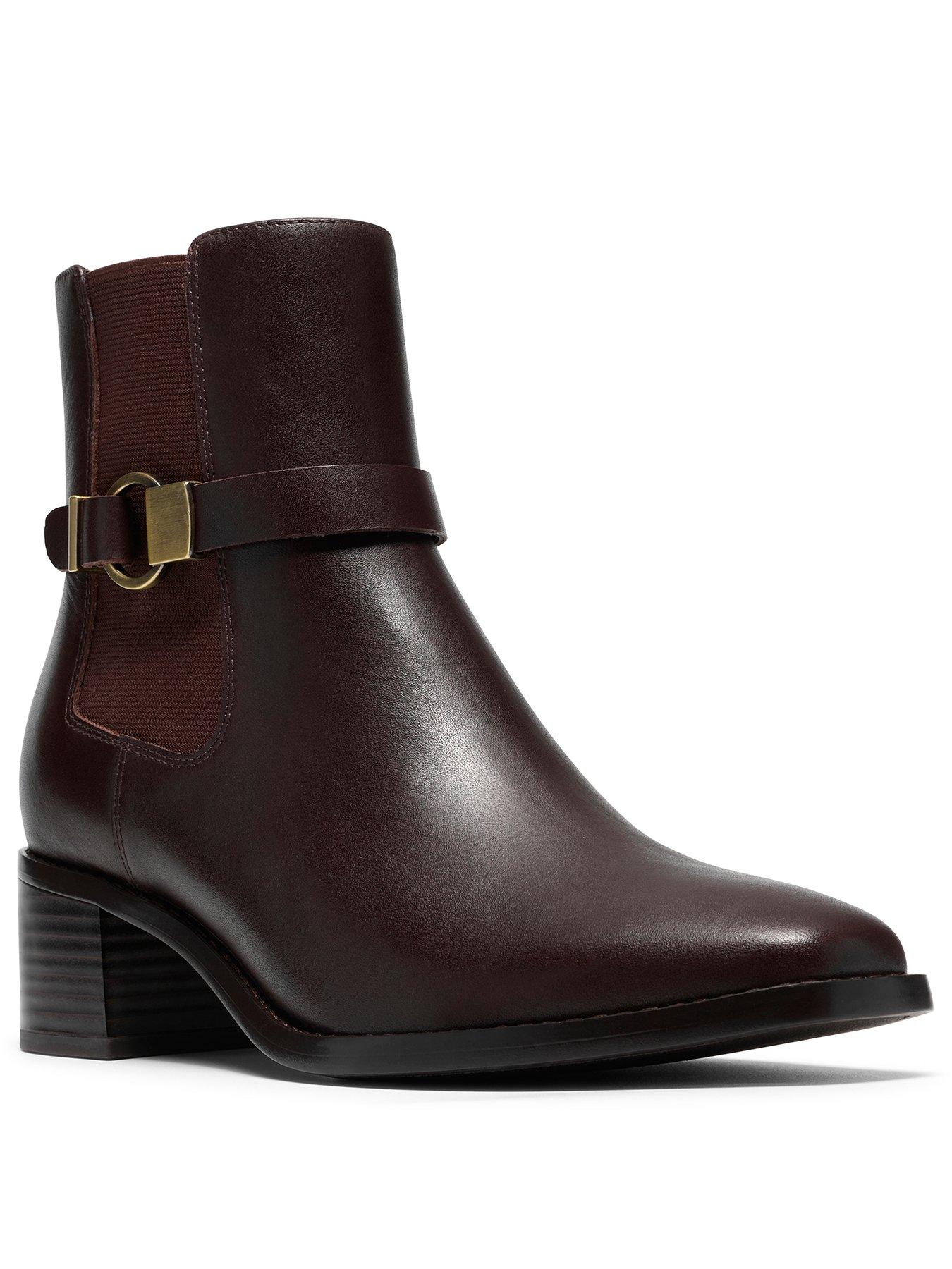 Image 2 of 6 of Clarks Wrenn Buckle Leather Boot - Dark Brown