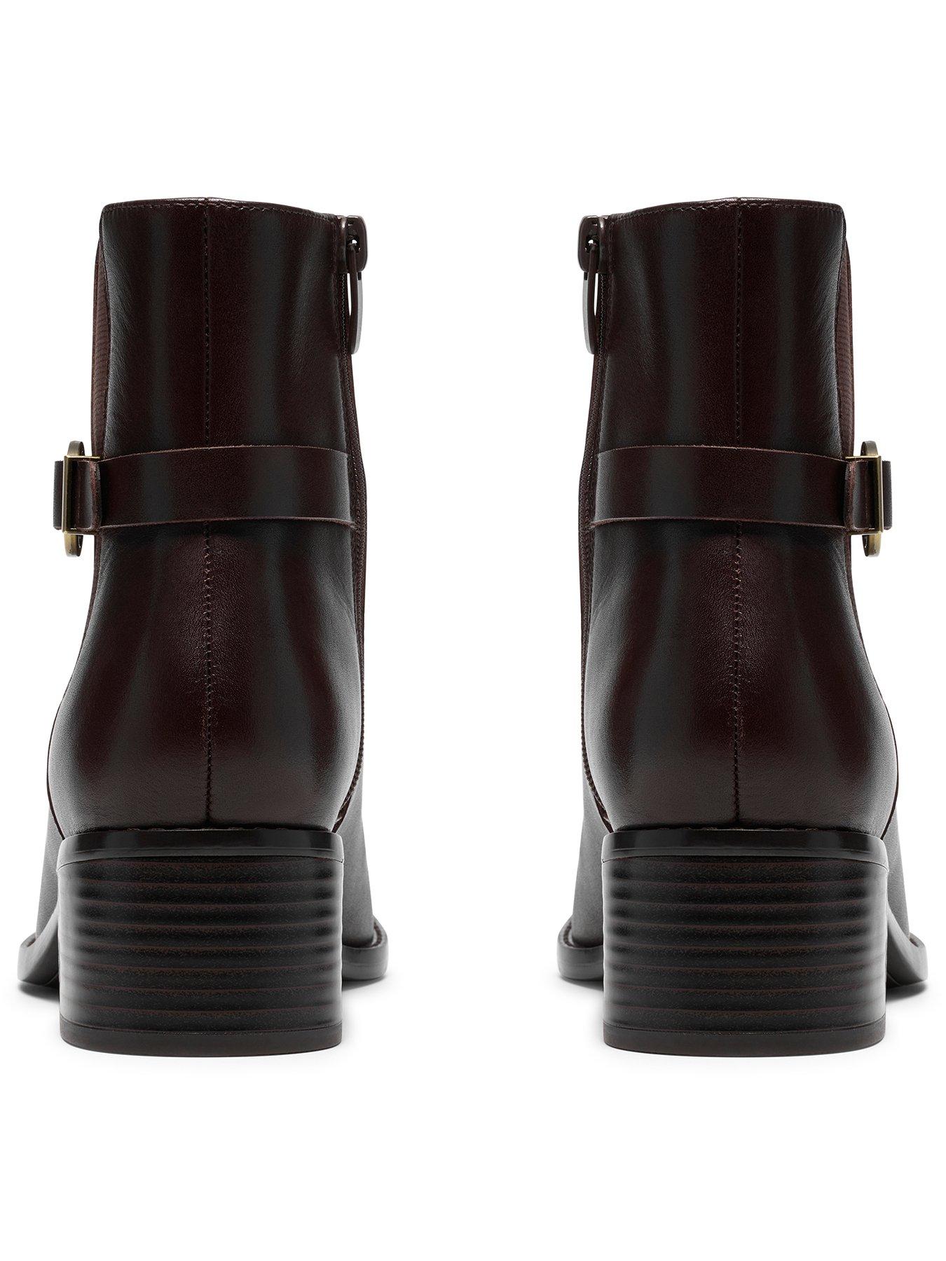 Image 3 of 6 of Clarks Wrenn Buckle Leather Boot - Dark Brown