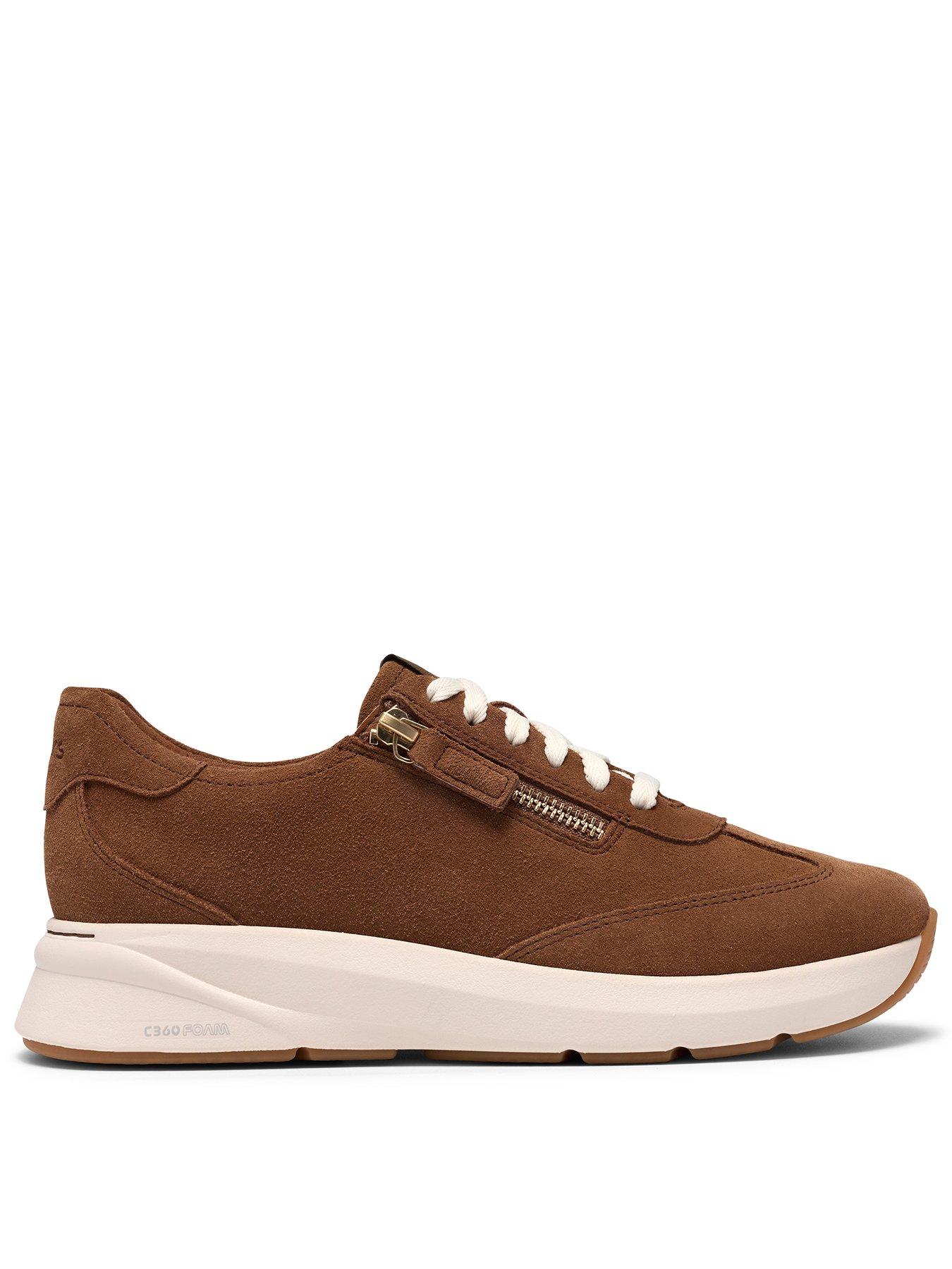 Image 1 of 6 of Clarks Code R Run Dark Tan Suede Trainer