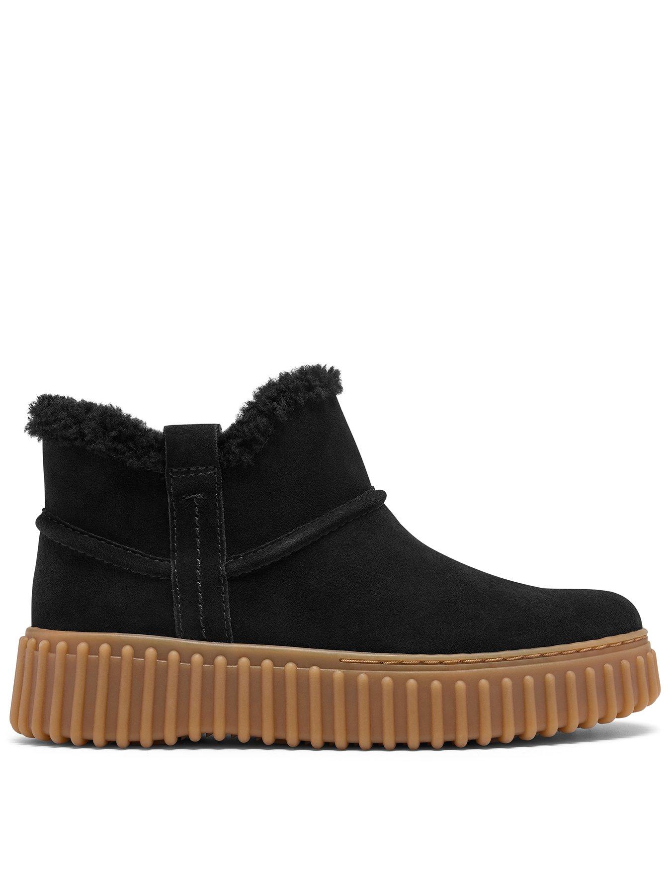Image 1 of 6 of Clarks Black Fur Lined Torhill Warm Boot