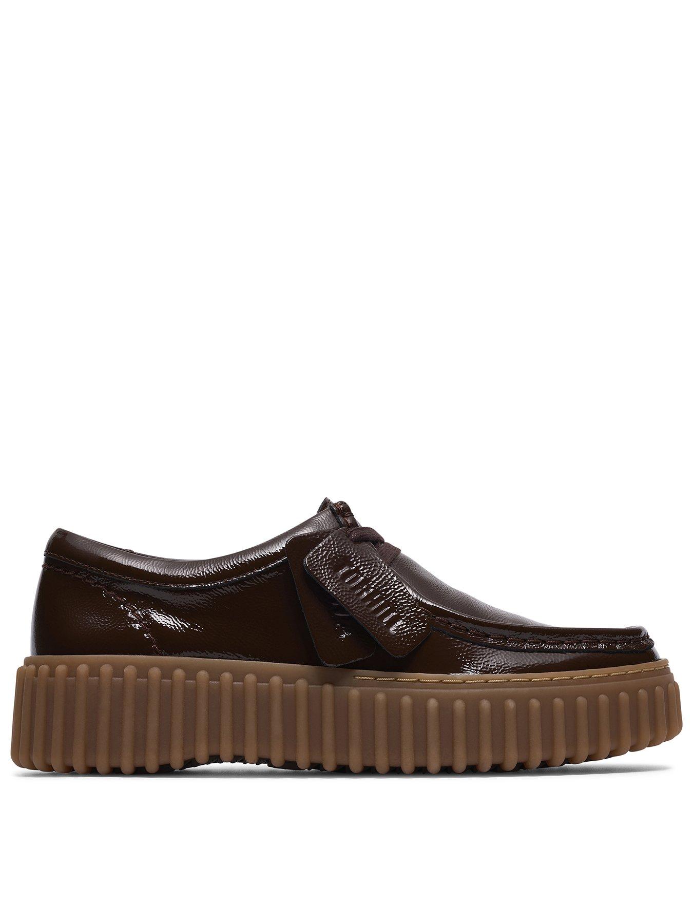 Clarks Dark Brown Patent Torhill Bee