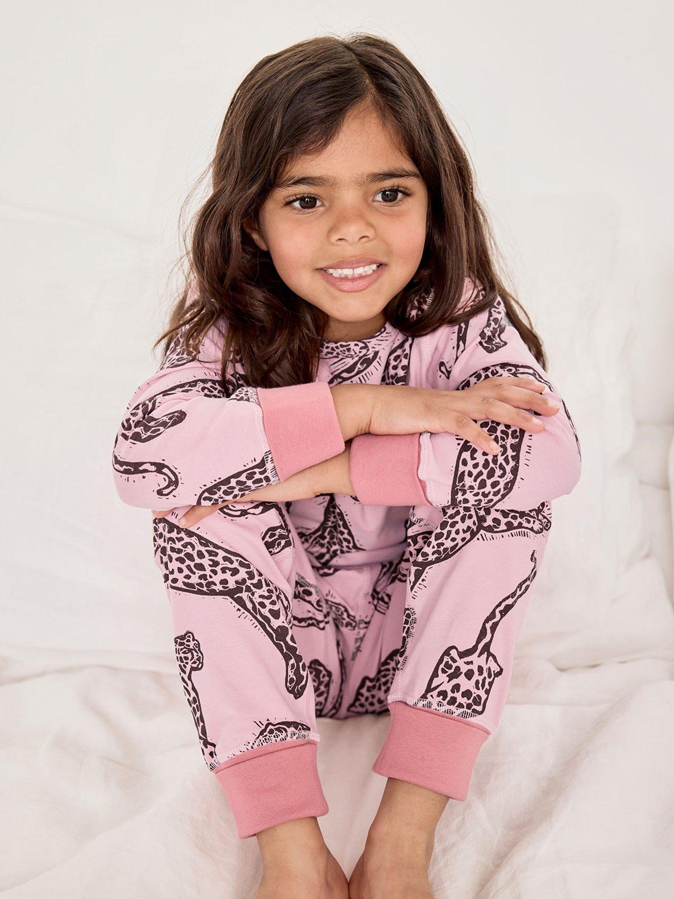 Image 2 of 6 of CHELSEA PEERS Unisex Kids 2 Pack Leopard Stripe Print Long Pyjama Set - Pink