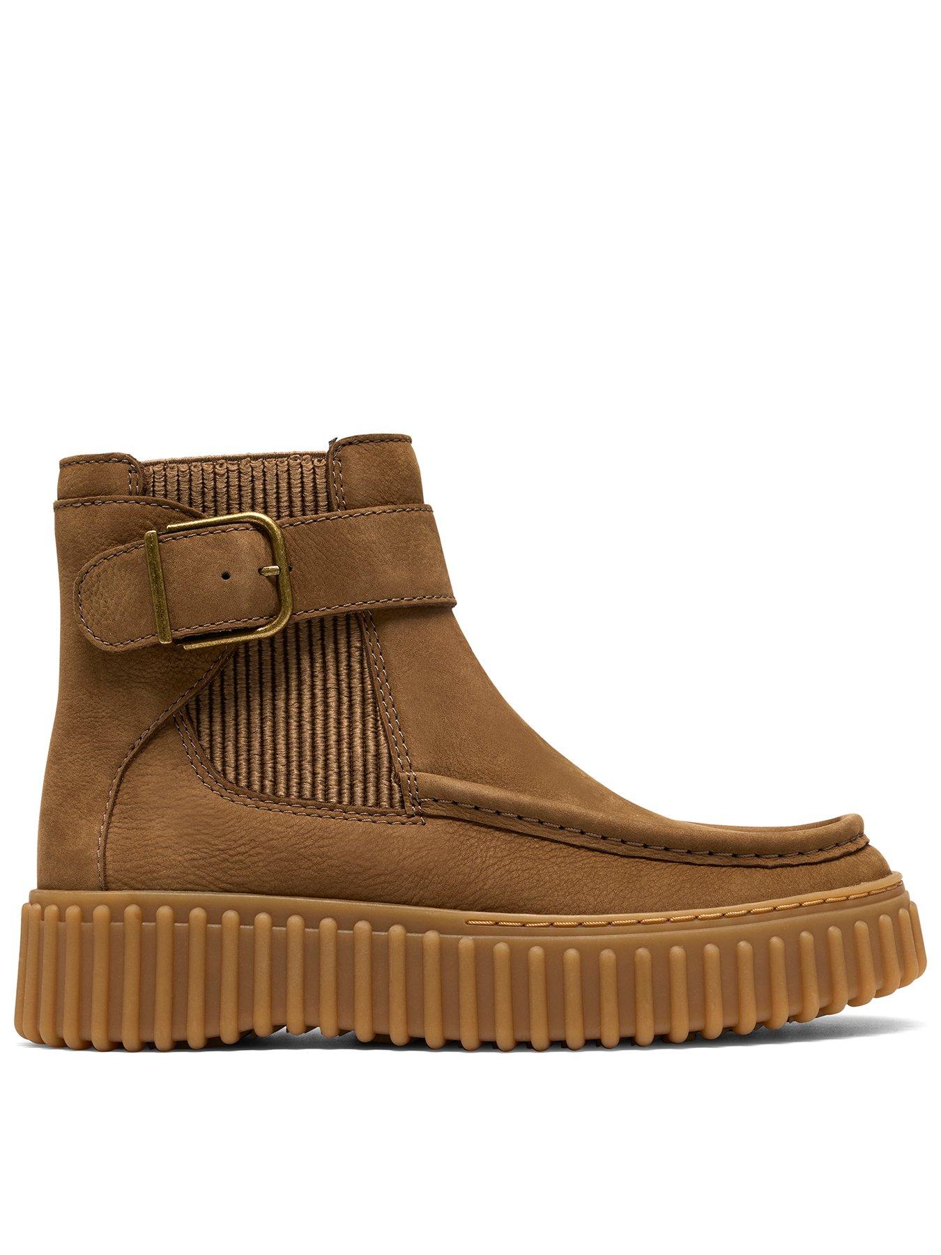 Clarks Walnut Torhill Buckle Boot