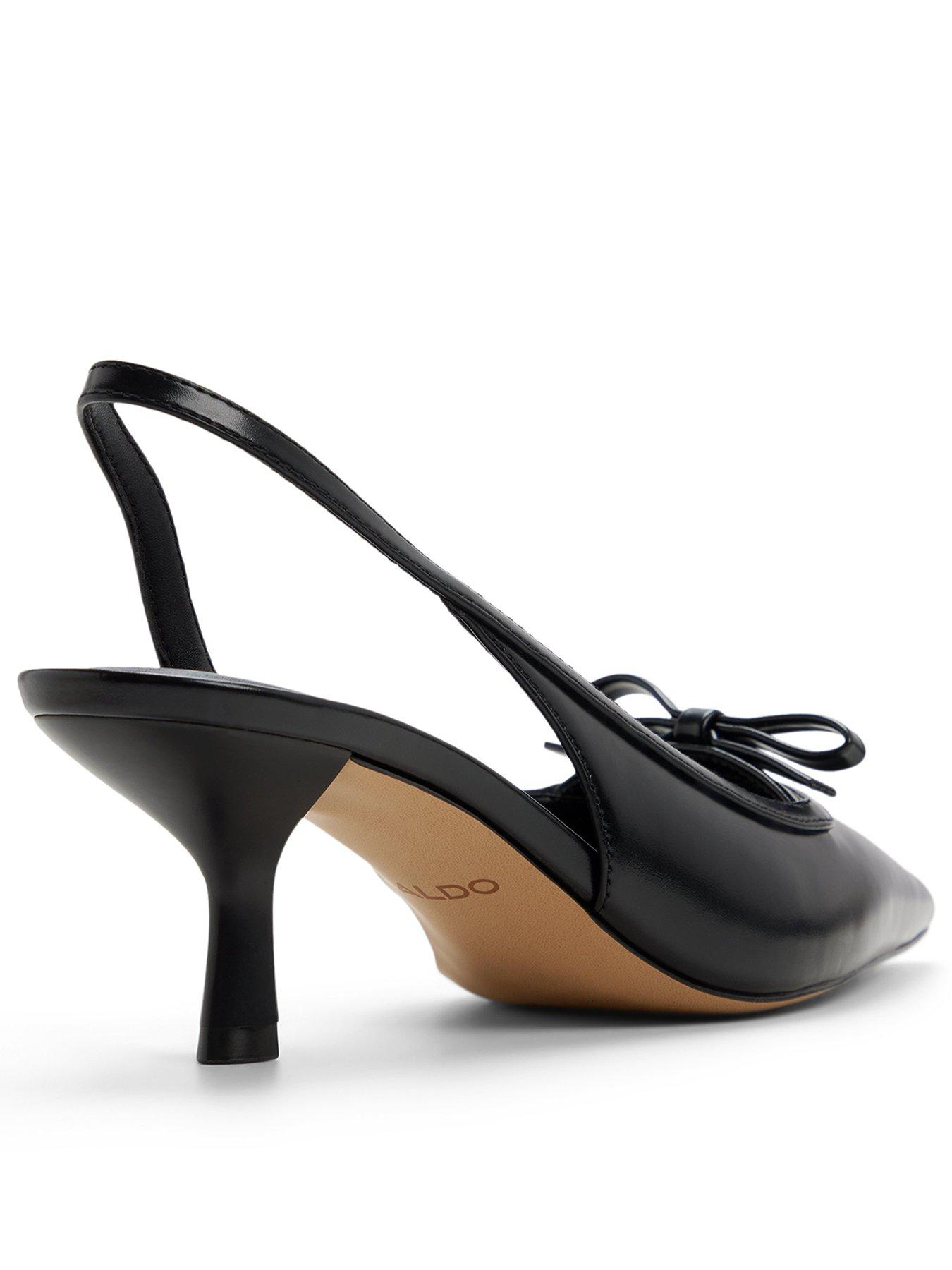 Image 3 of 6 of Aldo Philipa Pointed Toe Bow Detail Heeled Shoes - Black
