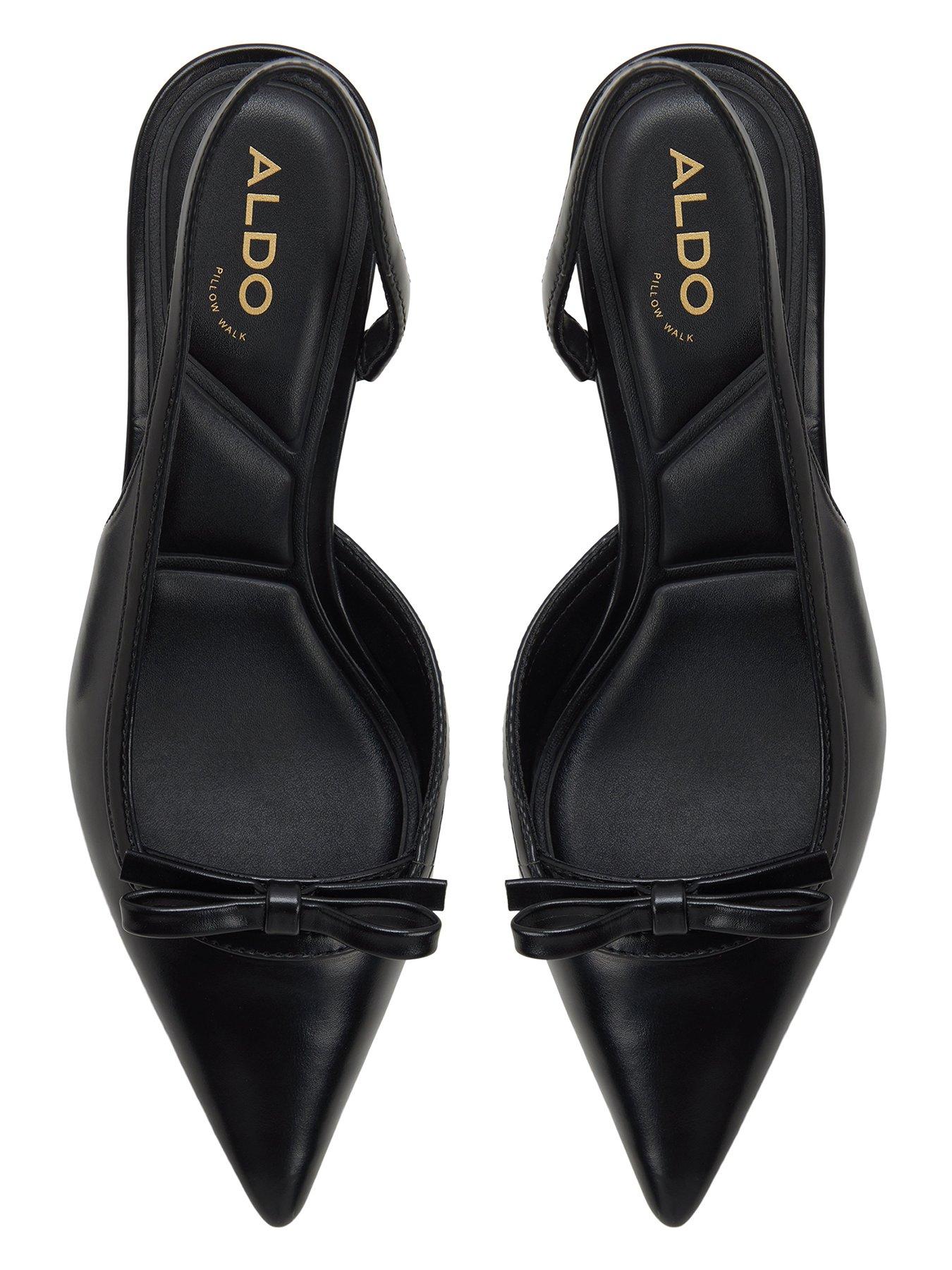Image 4 of 6 of Aldo Philipa Pointed Toe Bow Detail Heeled Shoes - Black