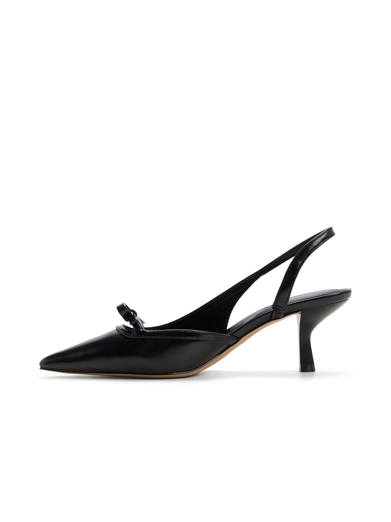 Image 5 of 6 of Aldo Philipa Pointed Toe Bow Detail Heeled Shoes - Black