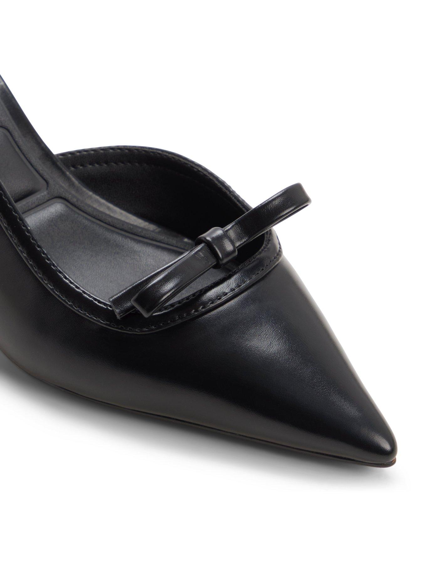 Image 6 of 6 of Aldo Philipa Pointed Toe Bow Detail Heeled Shoes - Black