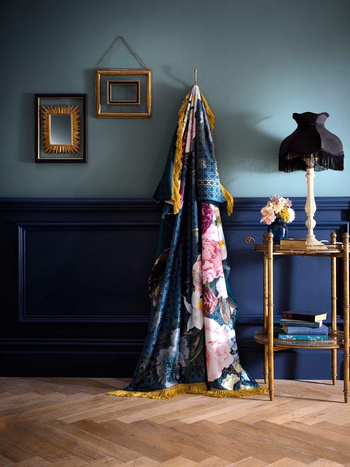 Image 1 of 6 of Laurence Llewelyn-Bowen Bouquet List Throw In Blue