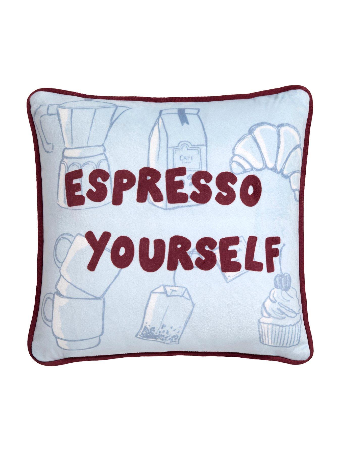 Image 4 of 5 of Fusion Coffee Club Filled Cushion In Blue