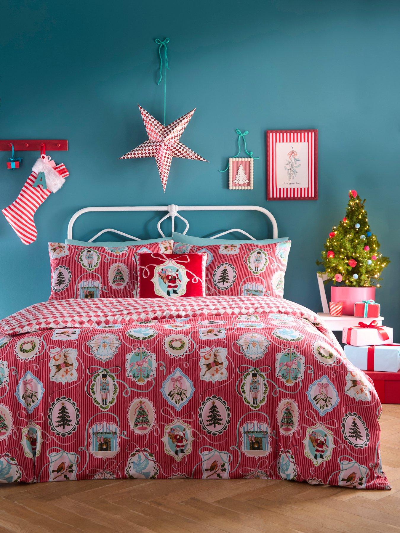 Image 5 of 5 of Fusion Christmas Vintage Frames Filled Cushion In Red