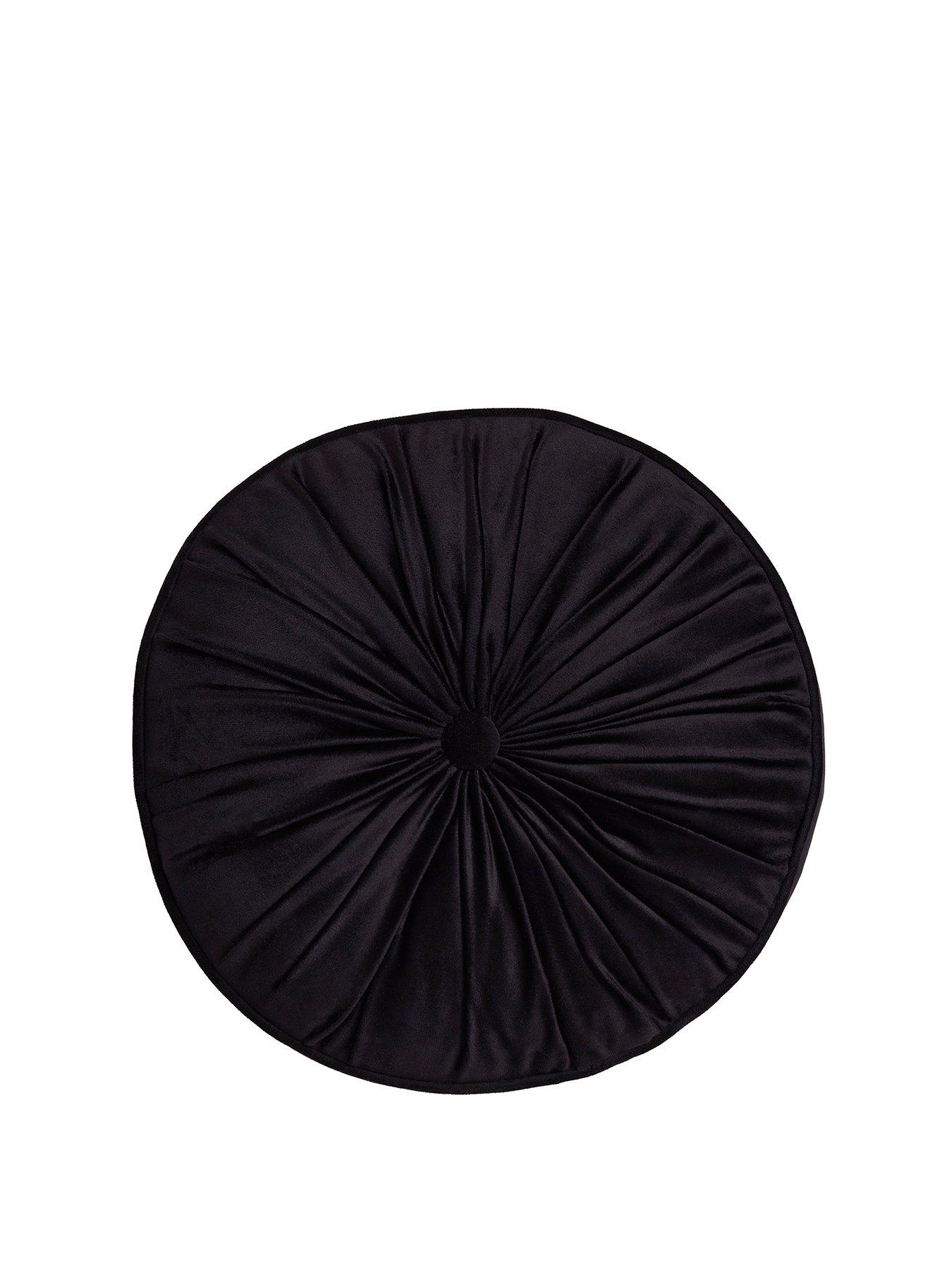 Image 2 of 5 of Laurence Llewelyn-Bowen Round Pleat Round Cushion In Black