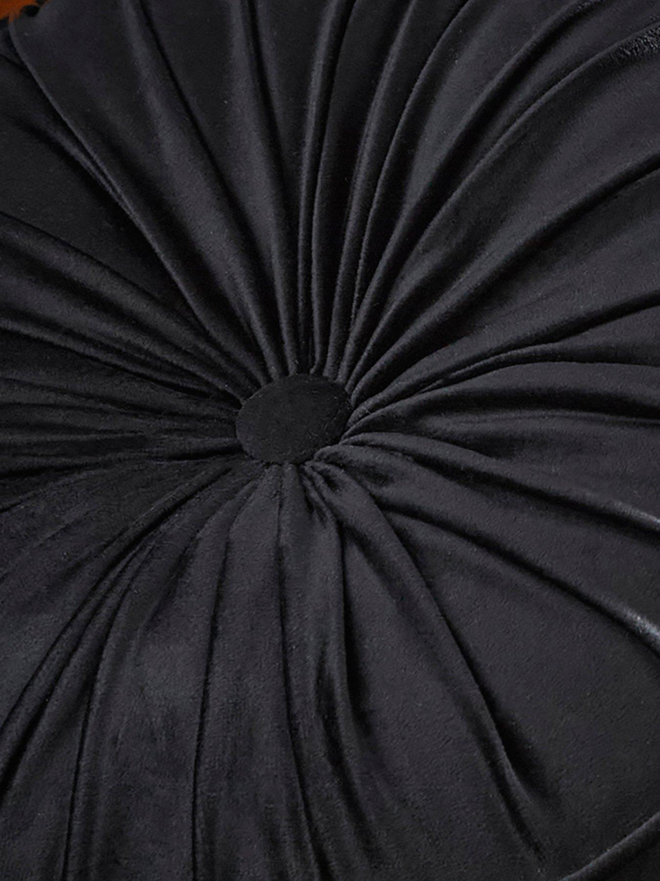 Image 3 of 5 of Laurence Llewelyn-Bowen Round Pleat Round Cushion In Black