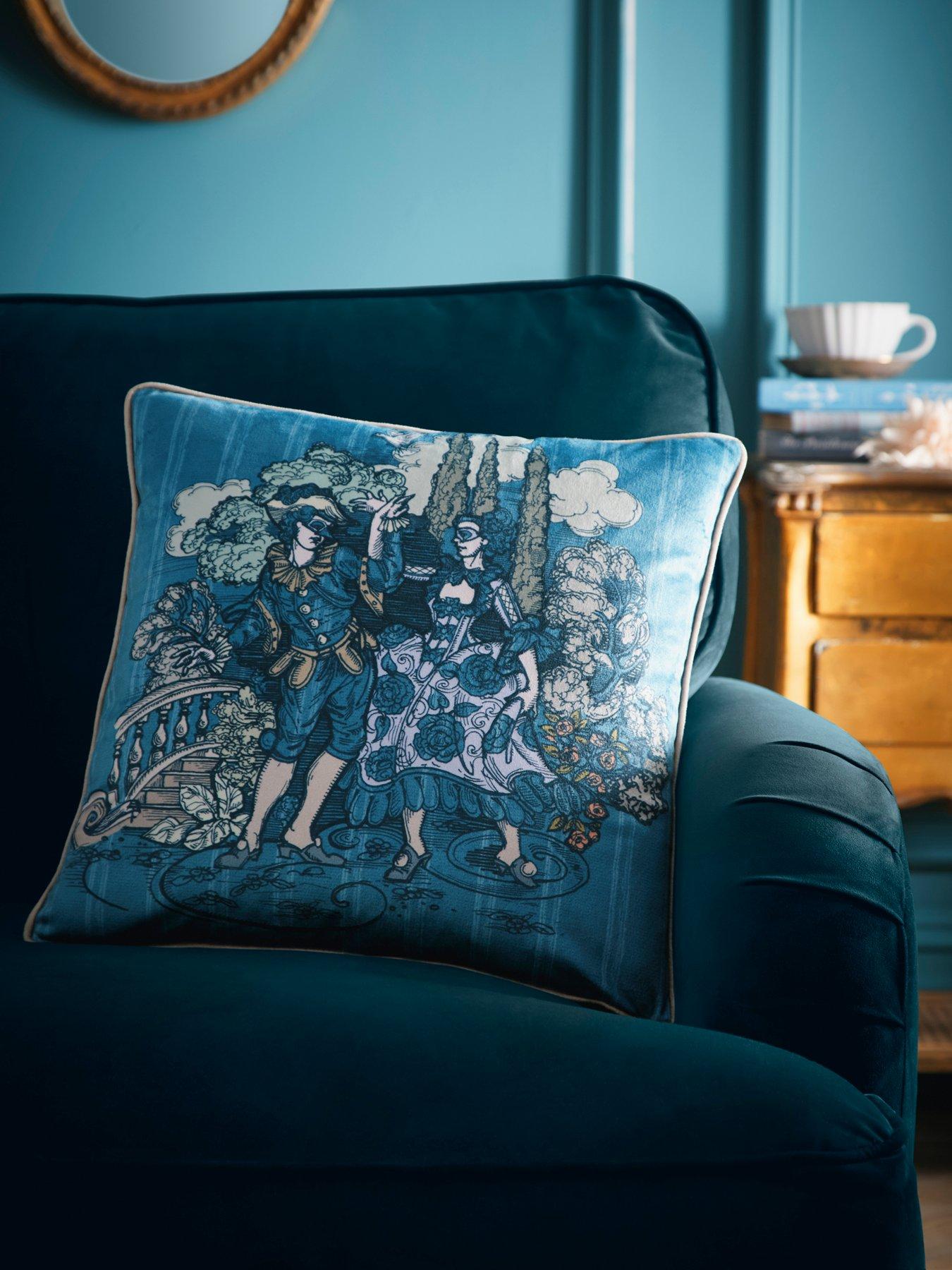Laurence Llewelyn-Bowen Tuscan Toile Filled Cushion In Blue