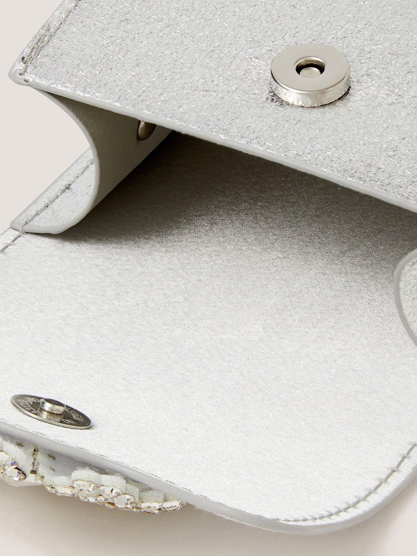 Image 4 of 4 of Monsoon Girls Mini Bling Flower Bag - Silver