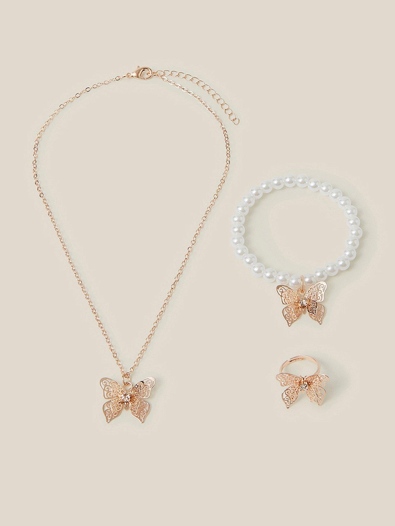 Image 1 of 2 of Monsoon Girls Butterfly Jewellery Set - Rose Gold