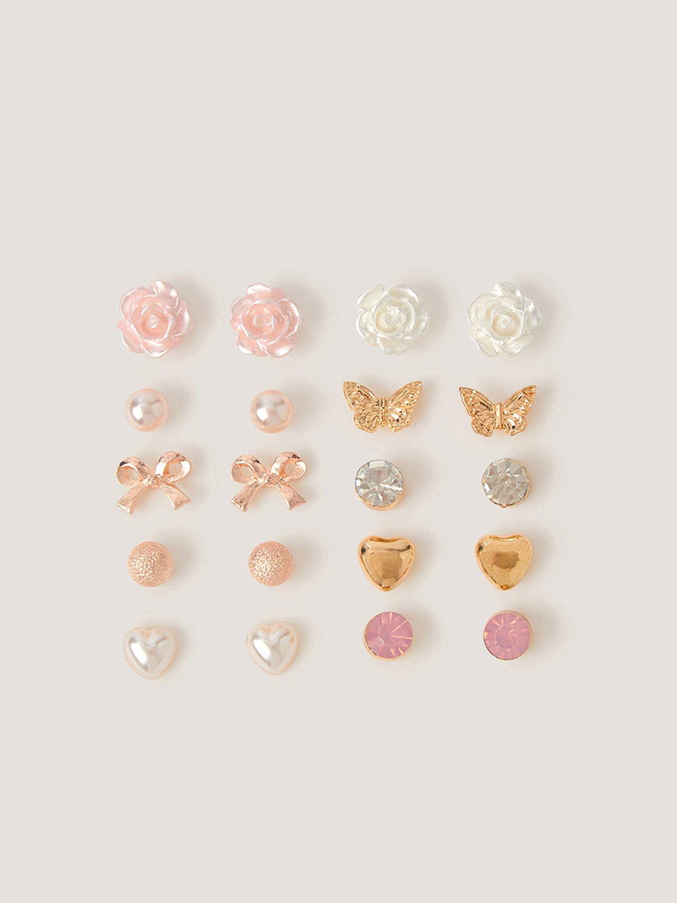 Image 2 of 3 of Monsoon Girls 10 Pack Heart Set Earrings - Multi